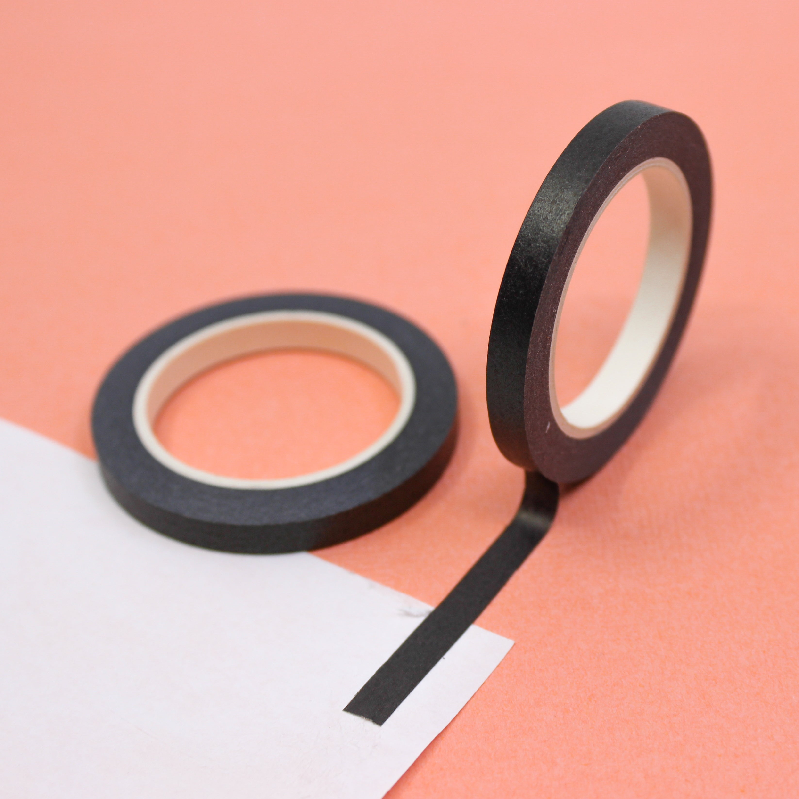 Elevate your creations with our captivating solid black washi tape, showcasing a bold and dramatic black tape that provides a versatile canvas for your crafts. This tape is sold at BBB Supplies Craft Shop.