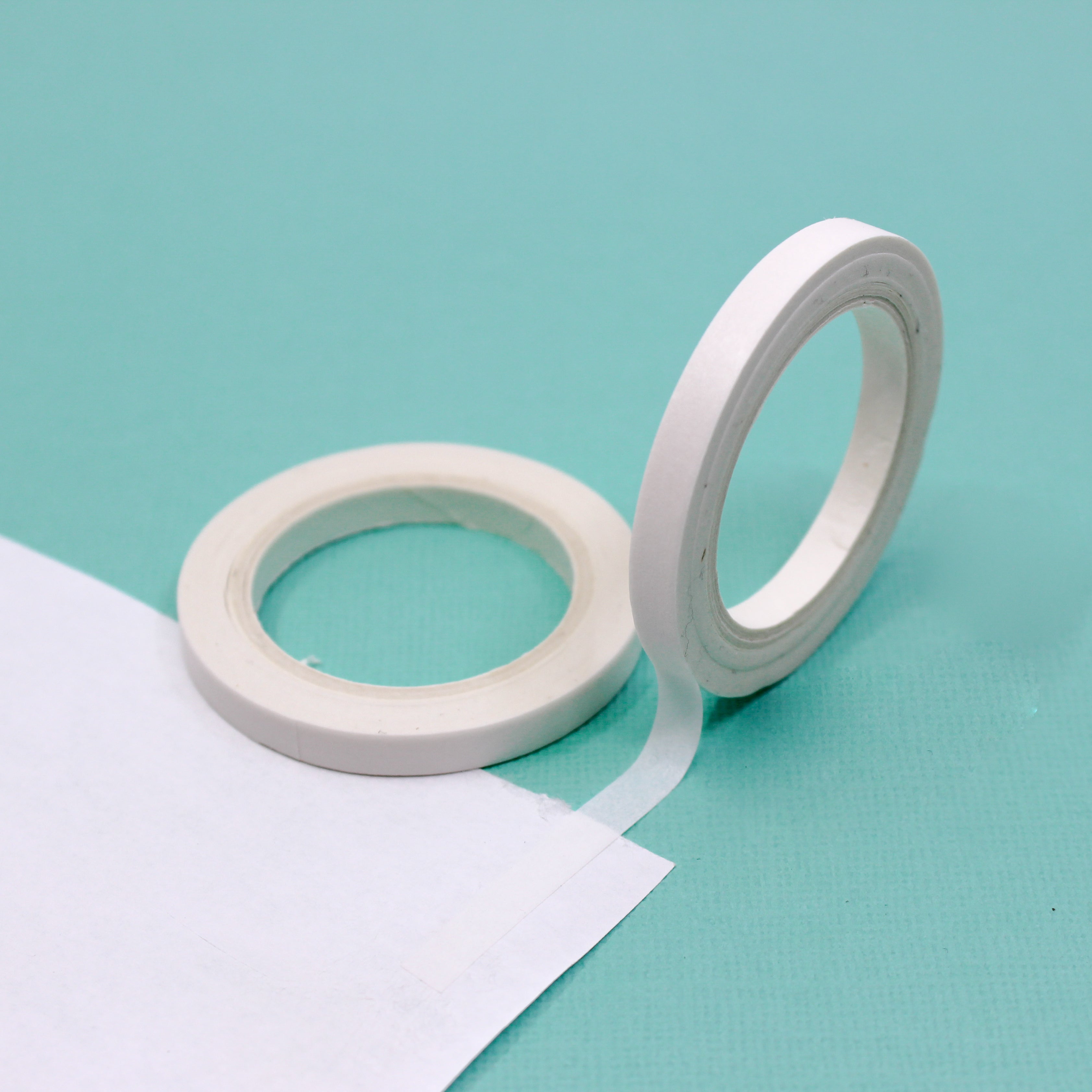 Elevate your creations with our captivating solid white washi tape, showcasing a simple and sleek white tape that provides a versatile background for your crafts. This tape is sold exclusively at BBB Supplies craft Shop.