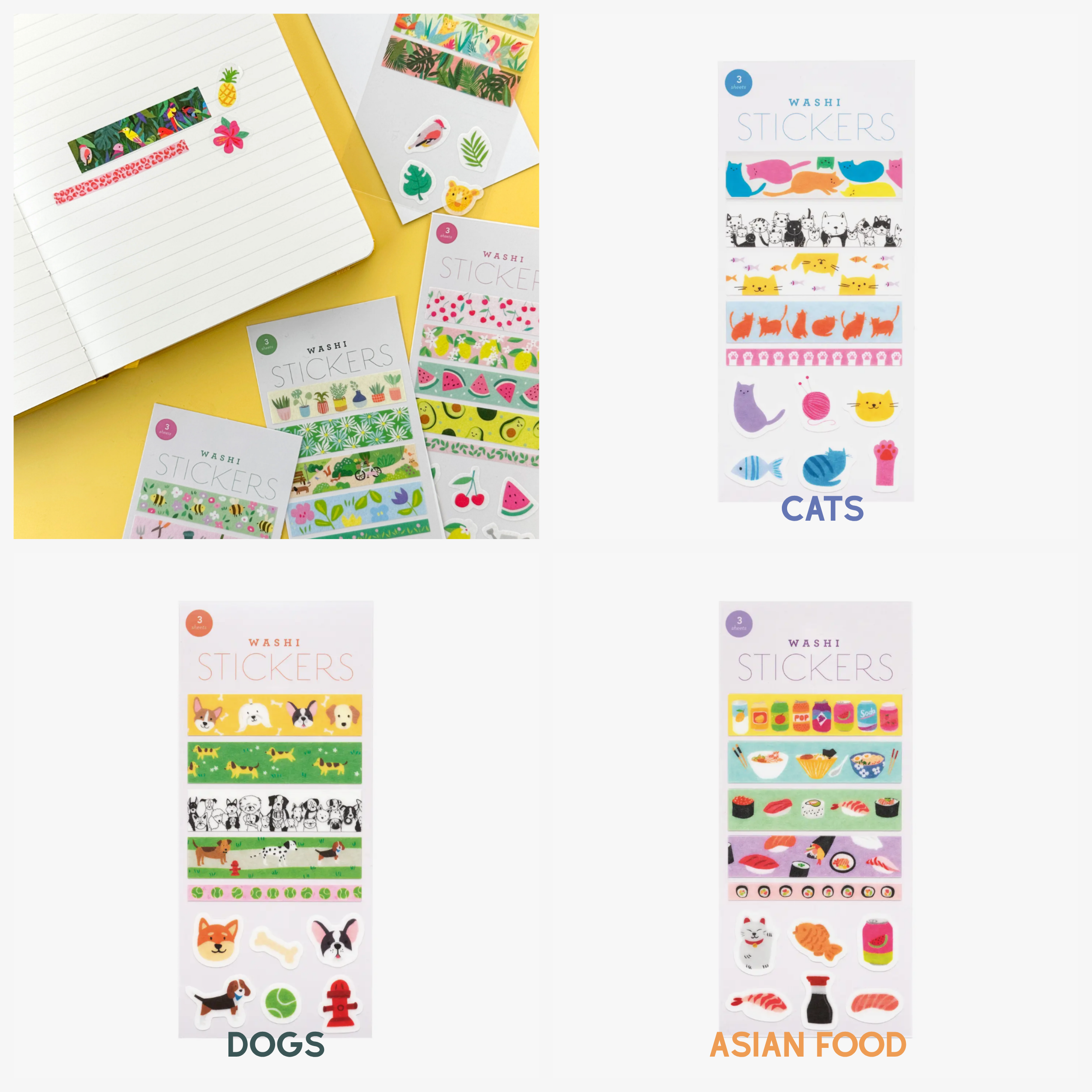 Washi Sticker Sheets
