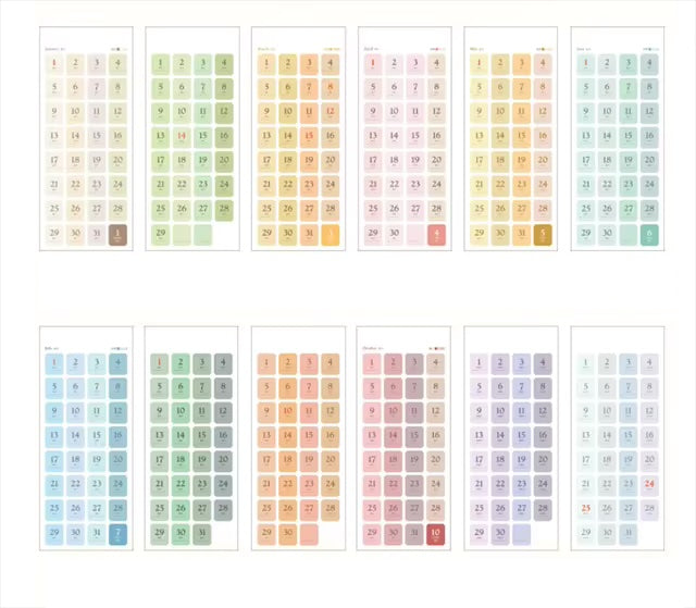 Pastel Monthly Days of the Week Stickers