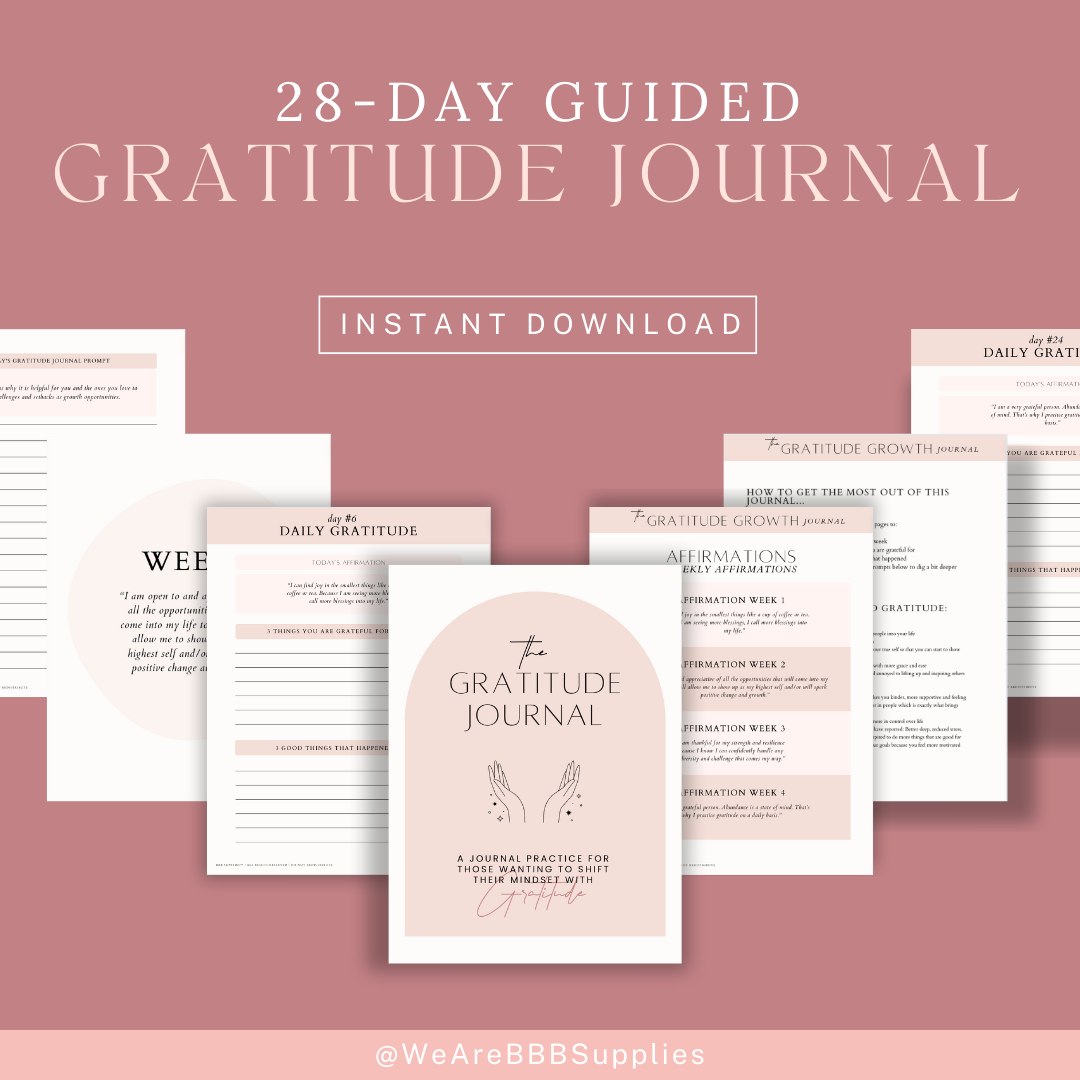 28-day Guided Gratitude Journaling Printable