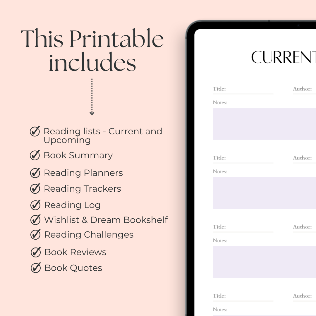 Reading Tracker and Book Journaling Printable