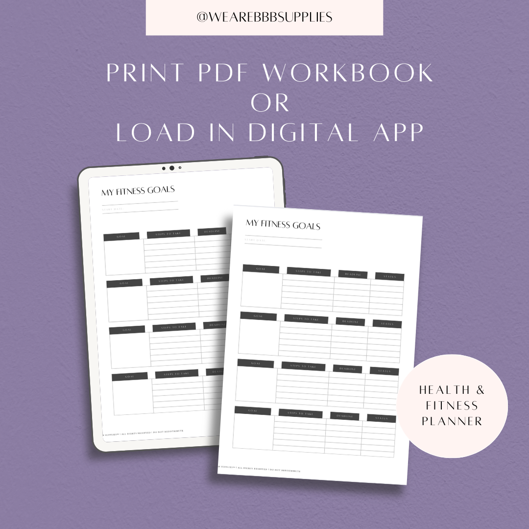 Fitness Planner & Health Tracker Printable