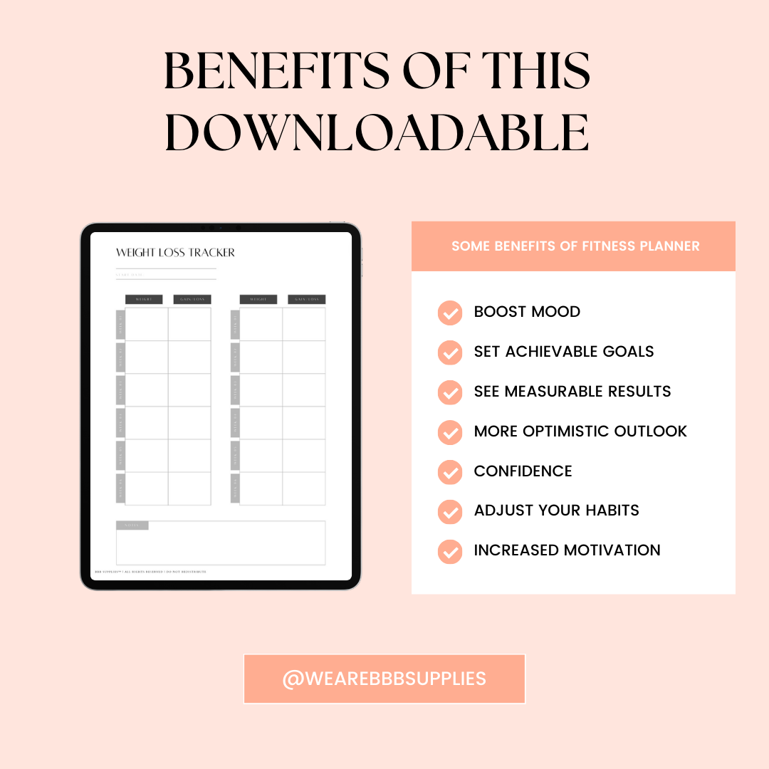 Fitness Planner & Health Tracker Printable