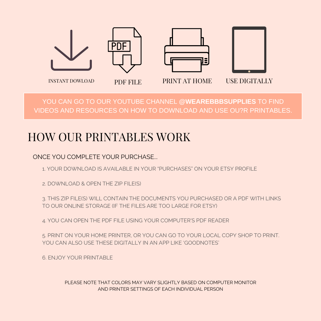 Fitness Planner & Health Tracker Printable