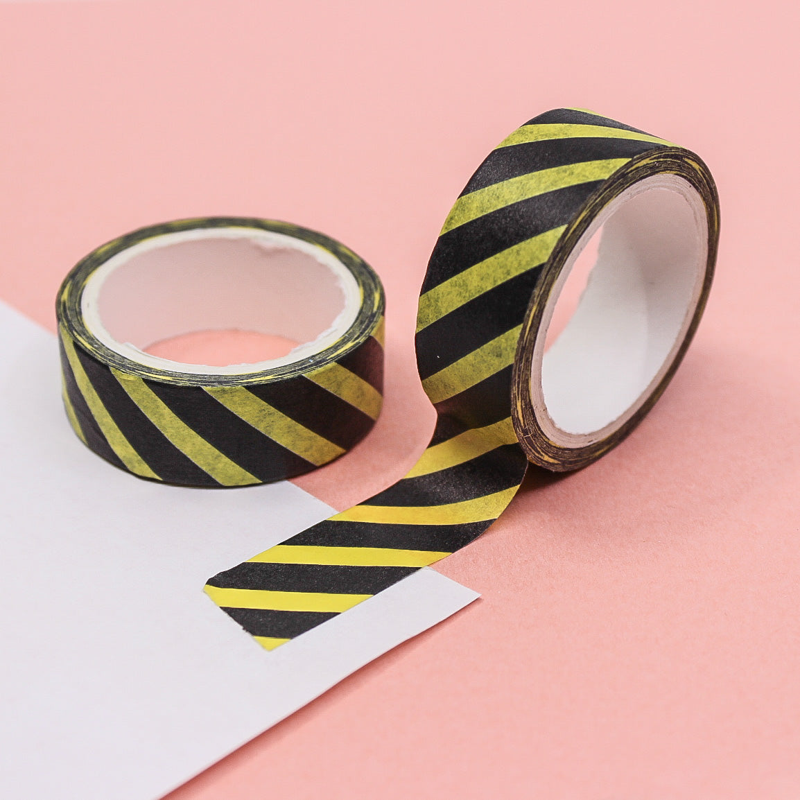 Yellow and Black Warning Stipe Washi