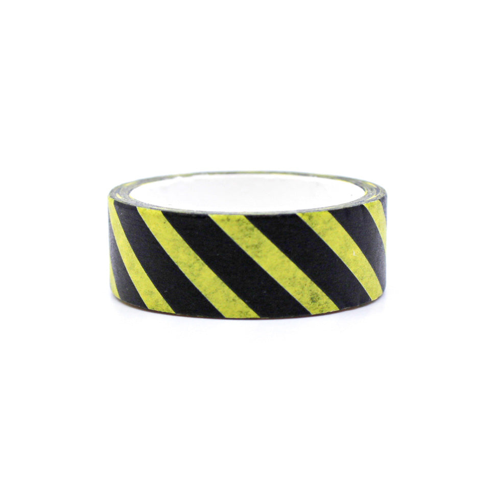 Yellow and Black Warning Stipe Washi