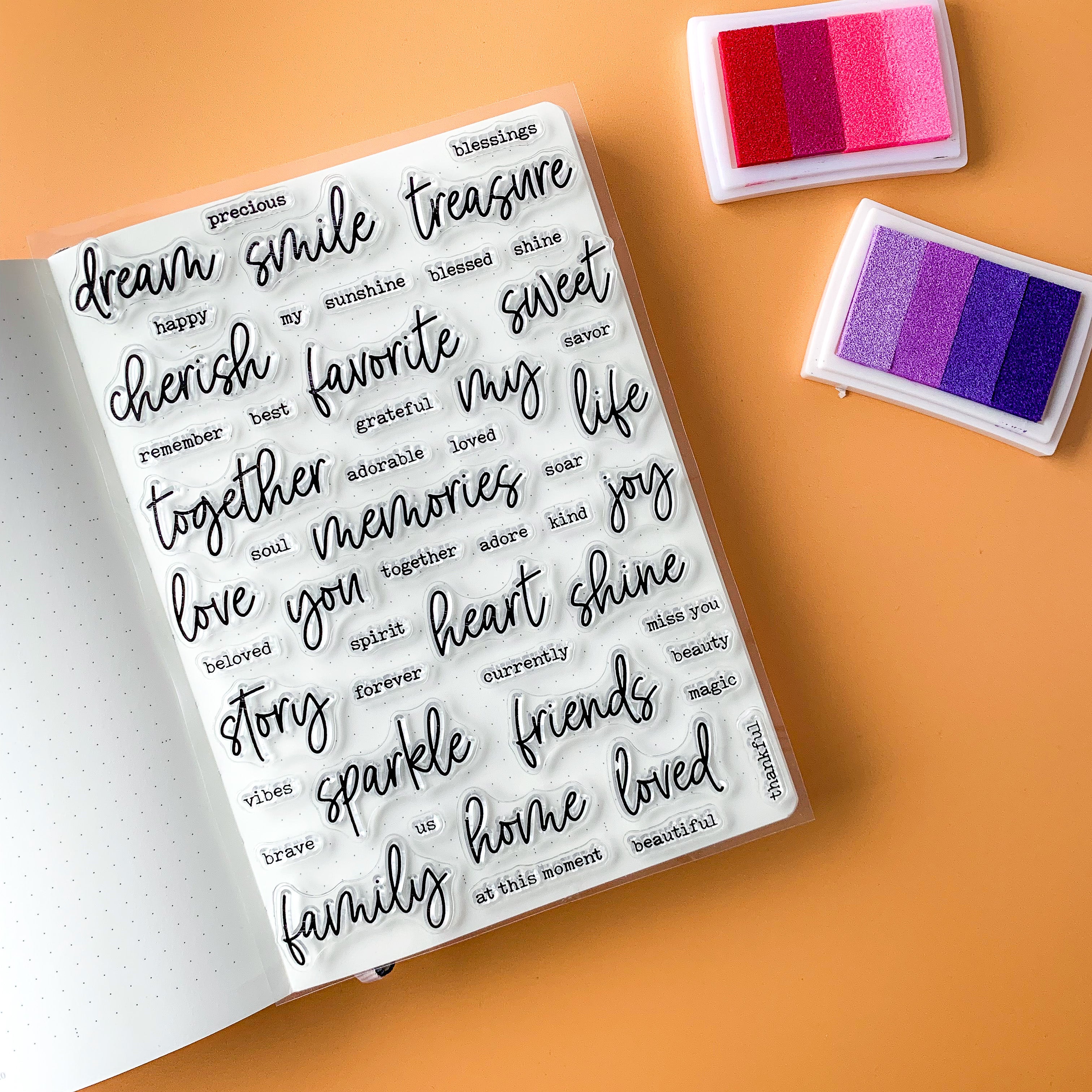 Elevate your everyday crafting with these decorative cursive word stamps. Whether you're creating a personalized greeting card or adding a special touch to your scrapbook, these stamps are sure to make your creations stand out. These stamps are sold at BBB Supplies Craft Shop.