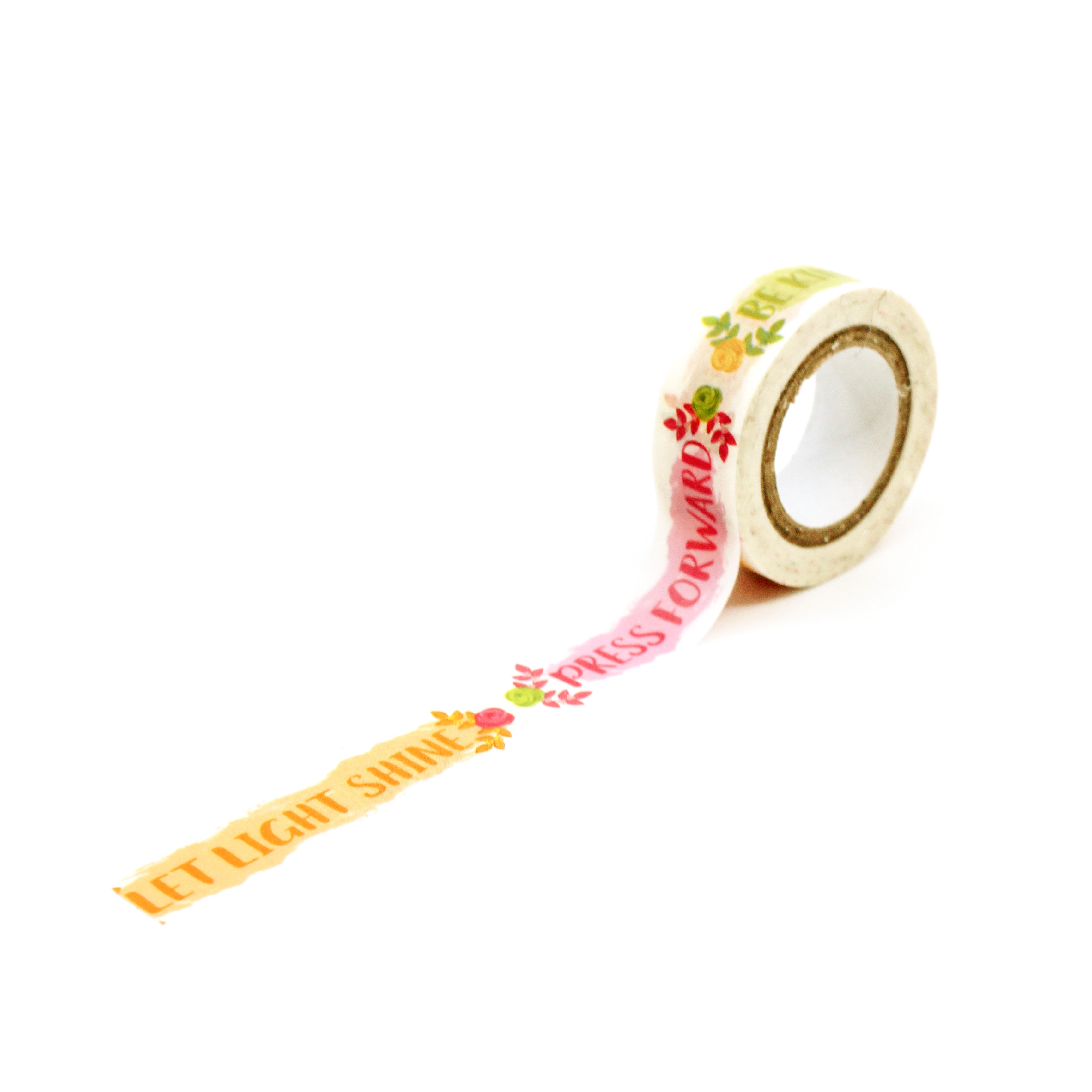 Enhance your Bible journaling experience with our faith-themed washi tape, ideal for adding meaningful and encouraging phrases to your pages, deepening your spiritual reflection. This tape is sold at BBB Supplies Craft Shop.