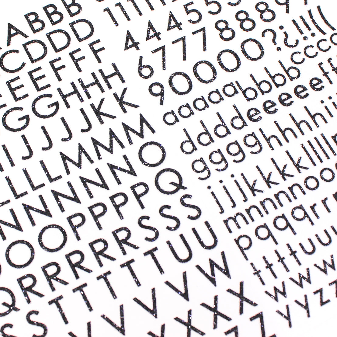 Get creative with our glitter black color letter stickers, perfect for adding a touch of sparkle and color to your scrapbooking, card making, and other craft projects. These stickers are sold at BBB Supplies Craft Shop.