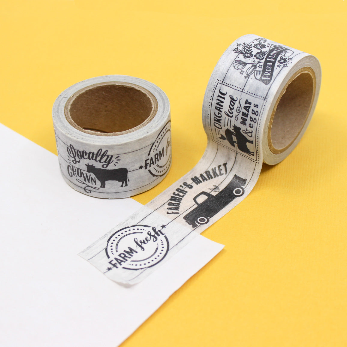 Elevate your crafts with our Black & White Farmhouse Phrases Washi Tape. Featuring rustic-inspired phrases in a classic monochrome design, perfect for adding a touch of farmhouse charm to your projects. This tape is sold at BBB Supplies Craft Shop.