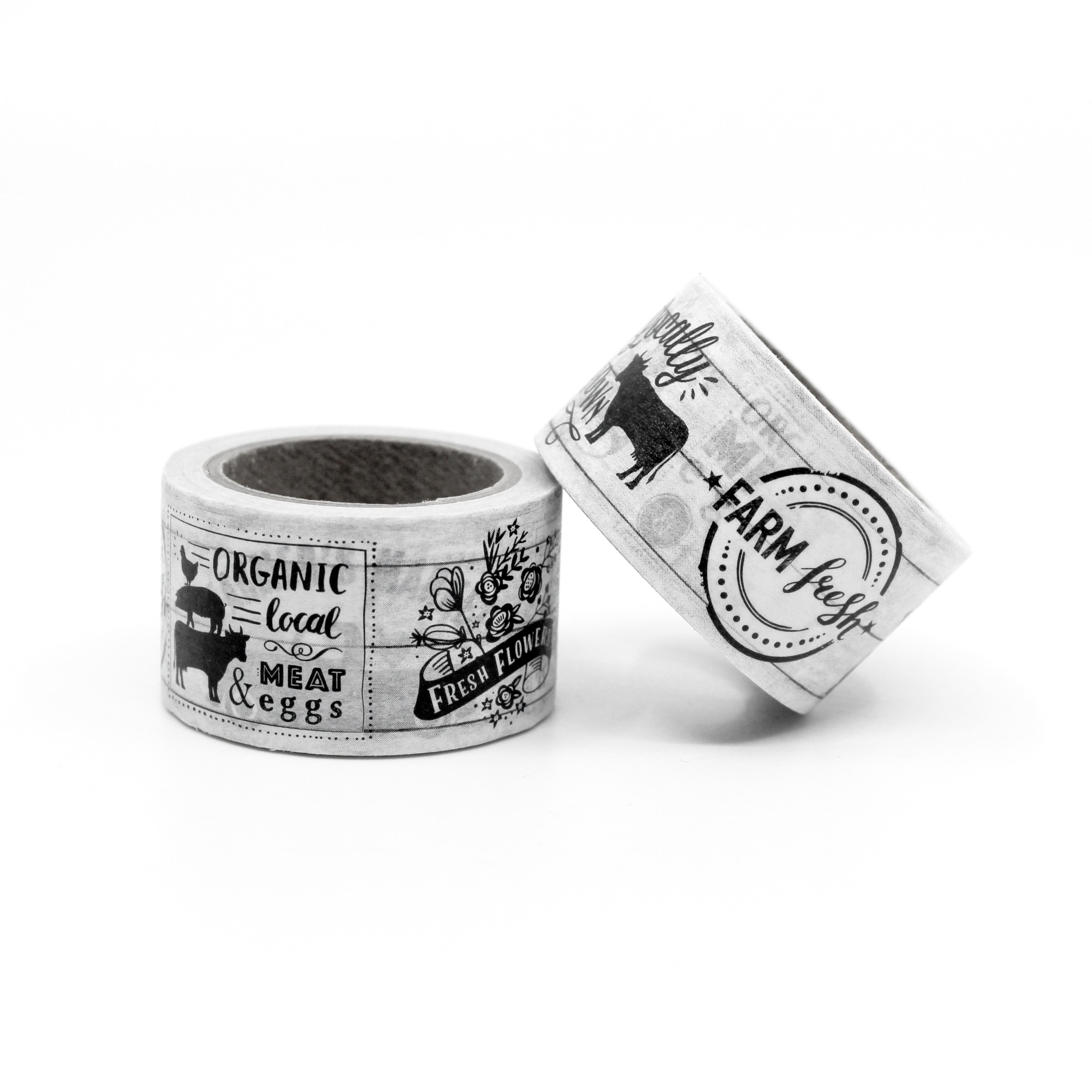Elevate your crafts with our Black & White Farmhouse Phrases Washi Tape. Featuring rustic-inspired phrases in a classic monochrome design, perfect for adding a touch of farmhouse charm to your projects. This tape is sold at BBB Supplies Craft Shop.
