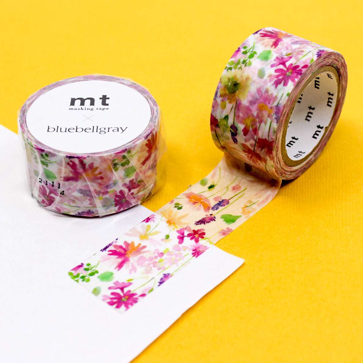 Infuse your projects with the beauty of watercolor art using our washi tape, adorned with a painterly design of floral motifs that captures the free-flowing and vibrant nature of watercolors, adding a touch of elegance to your crafts. This tape is a collaboration with MT and Bluebellgrey. It is sold at BBB Supplies Craft Shop.