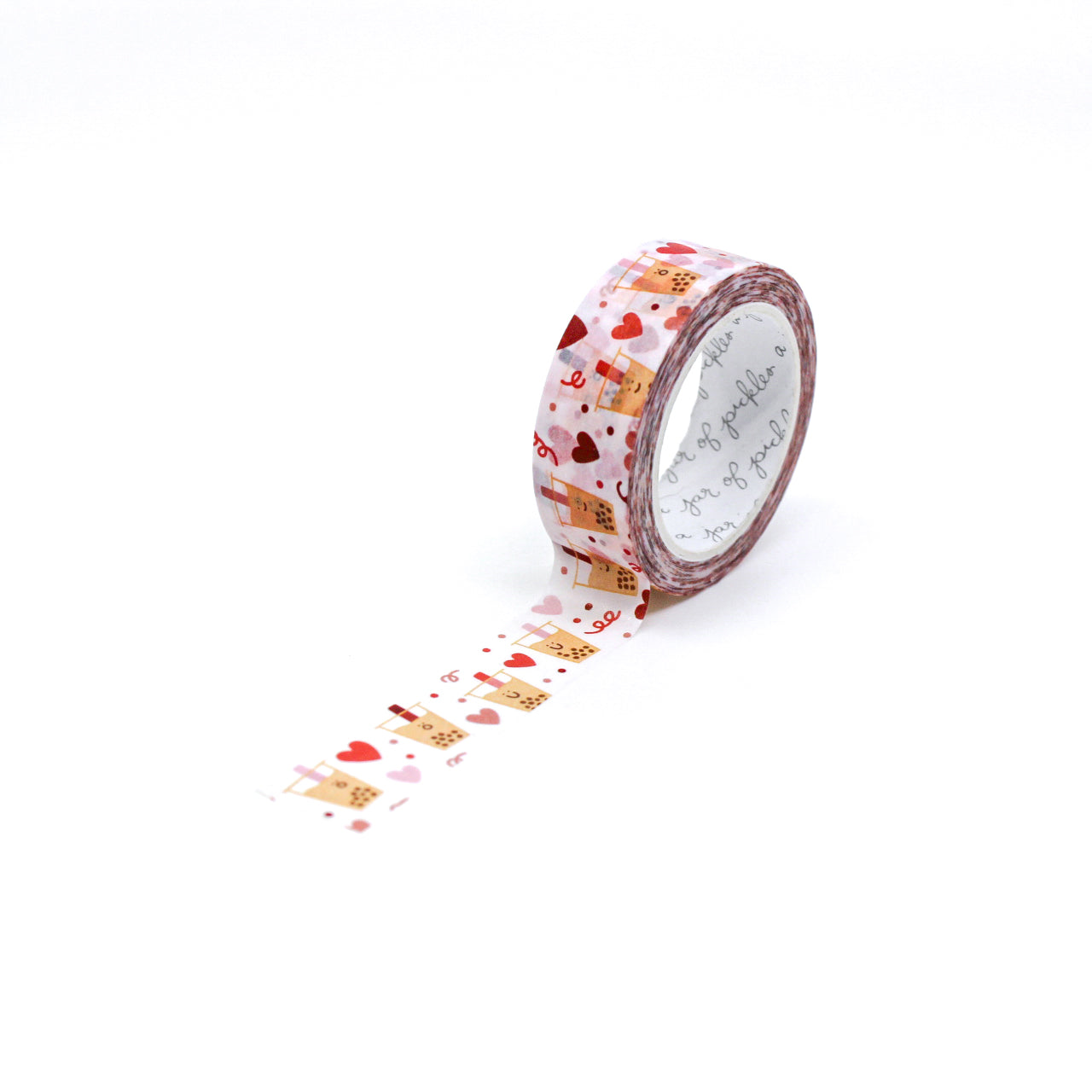 Boba Love Washi Tape captures the essence of a delightful dessert with its sweet and charming design. Featuring playful elements and vibrant colors, this tape is perfect for adding a touch of whimsy to your crafts and projects. This washi tape is from A Jar of Pickles and sold at BBB Supplies Craft Shop.