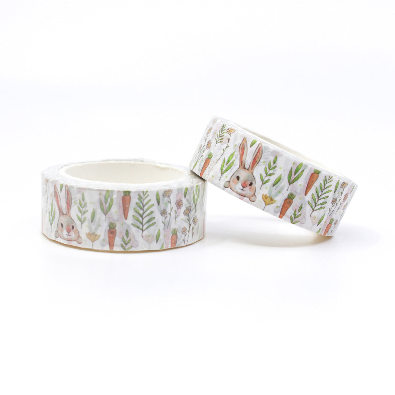 This cute washi tape features charming rabbits and carrots, perfect for adding a playful touch to your crafts. Ideal for Easter, springtime, or any whimsical project. This tape is sold at BBB Supplies Craft Shop.