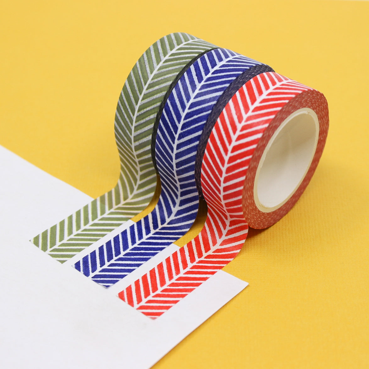 Elevate your projects with our Colorful Classic Herringbone Pattern Washi Tape, available in your choice of red, blue, or green. This tape adds a timeless and vibrant herringbone design to your creations. this tape is from Beve and sold at BBB Supplies Craft Shop.