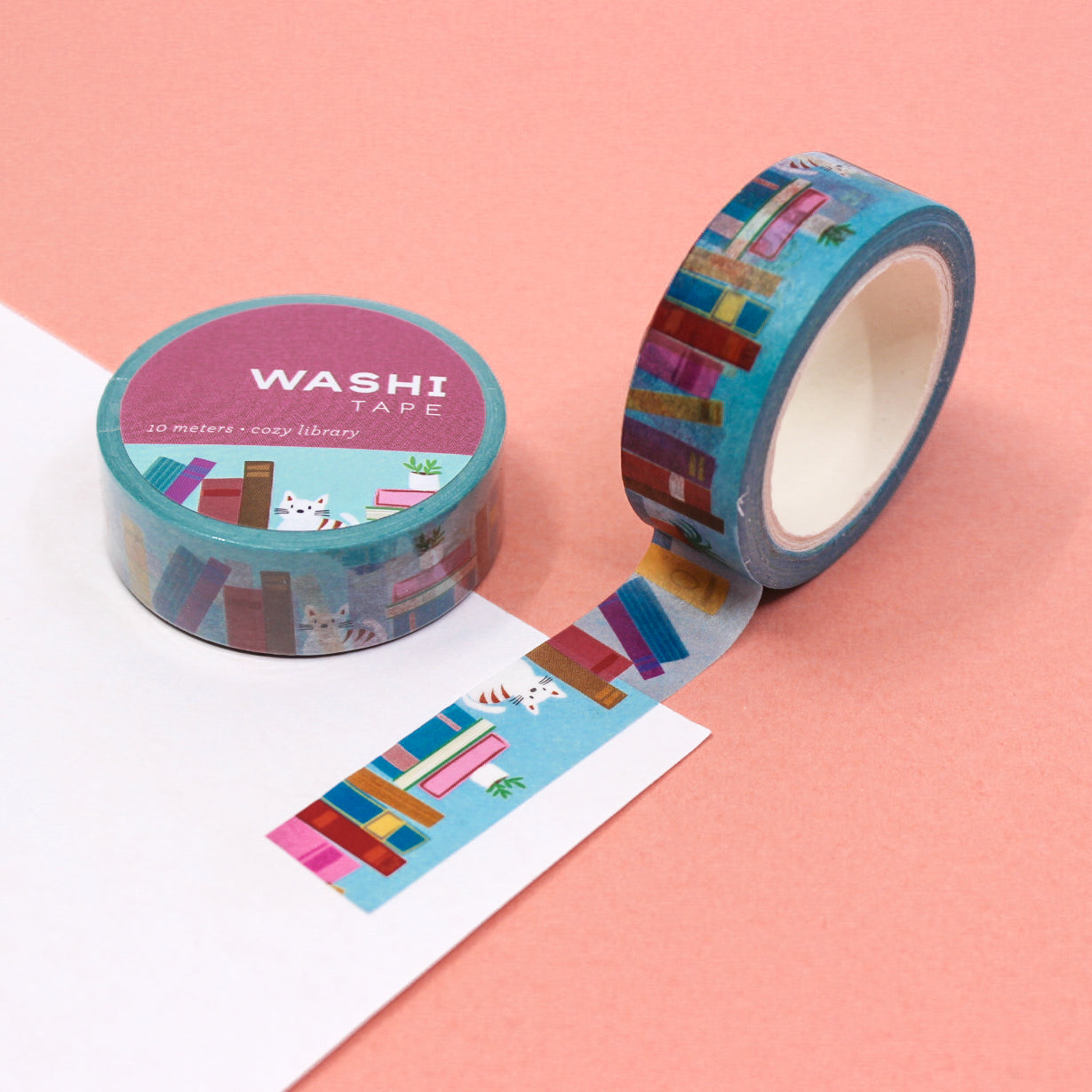 Create a cozy atmosphere in your crafts with our Cozy Library Books Washi Tape, featuring charming book illustrations. Perfect for adding a warm and bookish touch to your projects. This tape is designed by Girl of All Work and sold at BBB Supplies Craft Shop.