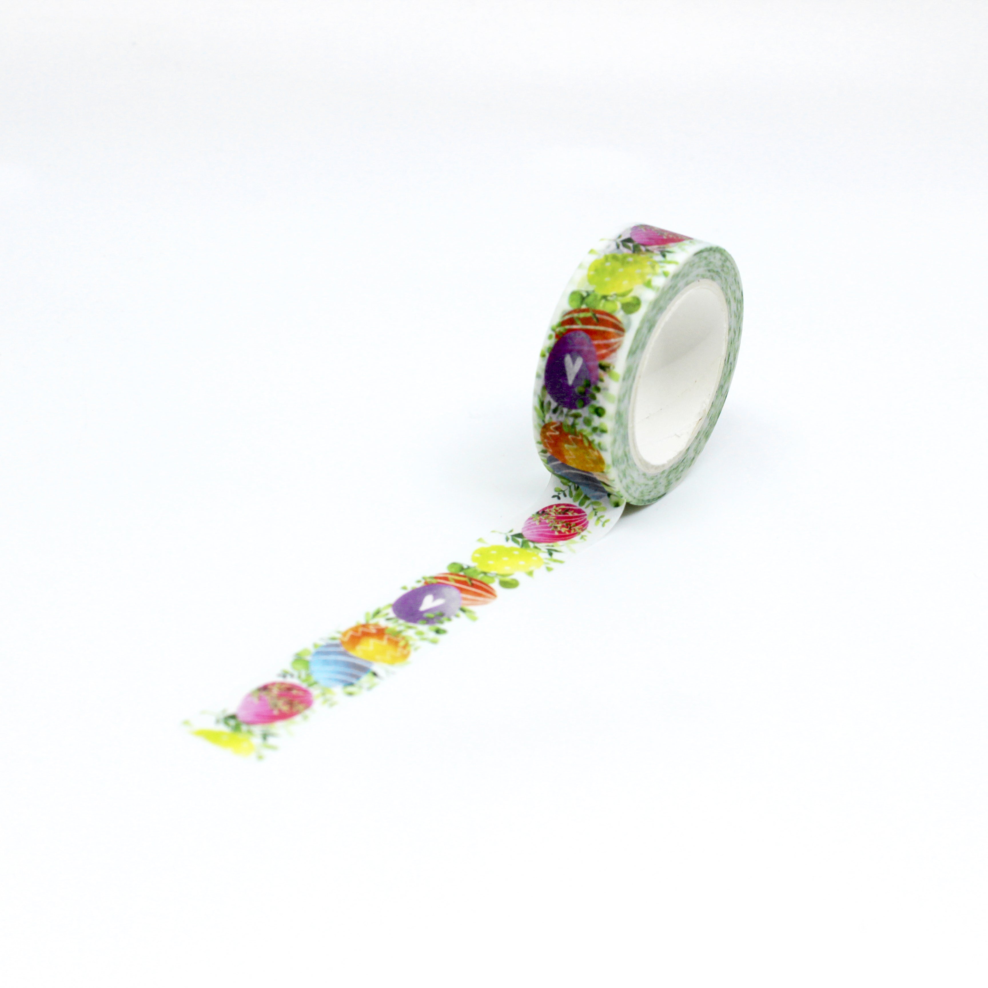 Easter Egg on Grass Washi Tape: Celebrate the season with this charming washi tape featuring colorful Easter eggs nestled in lush green grass, perfect for Easter-themed crafts and decorations. This cute tape is sold at BBB Supplies Craft Shop.