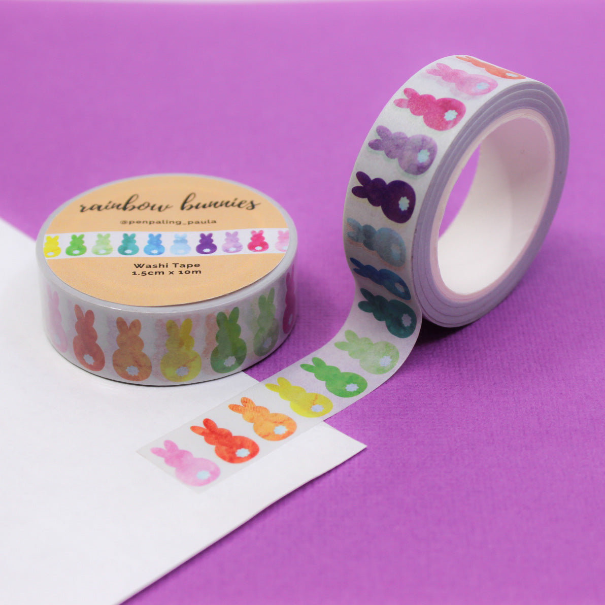 Easter Bunny Bottoms Washi Tape: Playful and charming tape featuring cute bunny bottoms, perfect for Easter crafts and decorations. This tape is designed by Penpaling paula and sold at BBB Supplies Craft Shop.