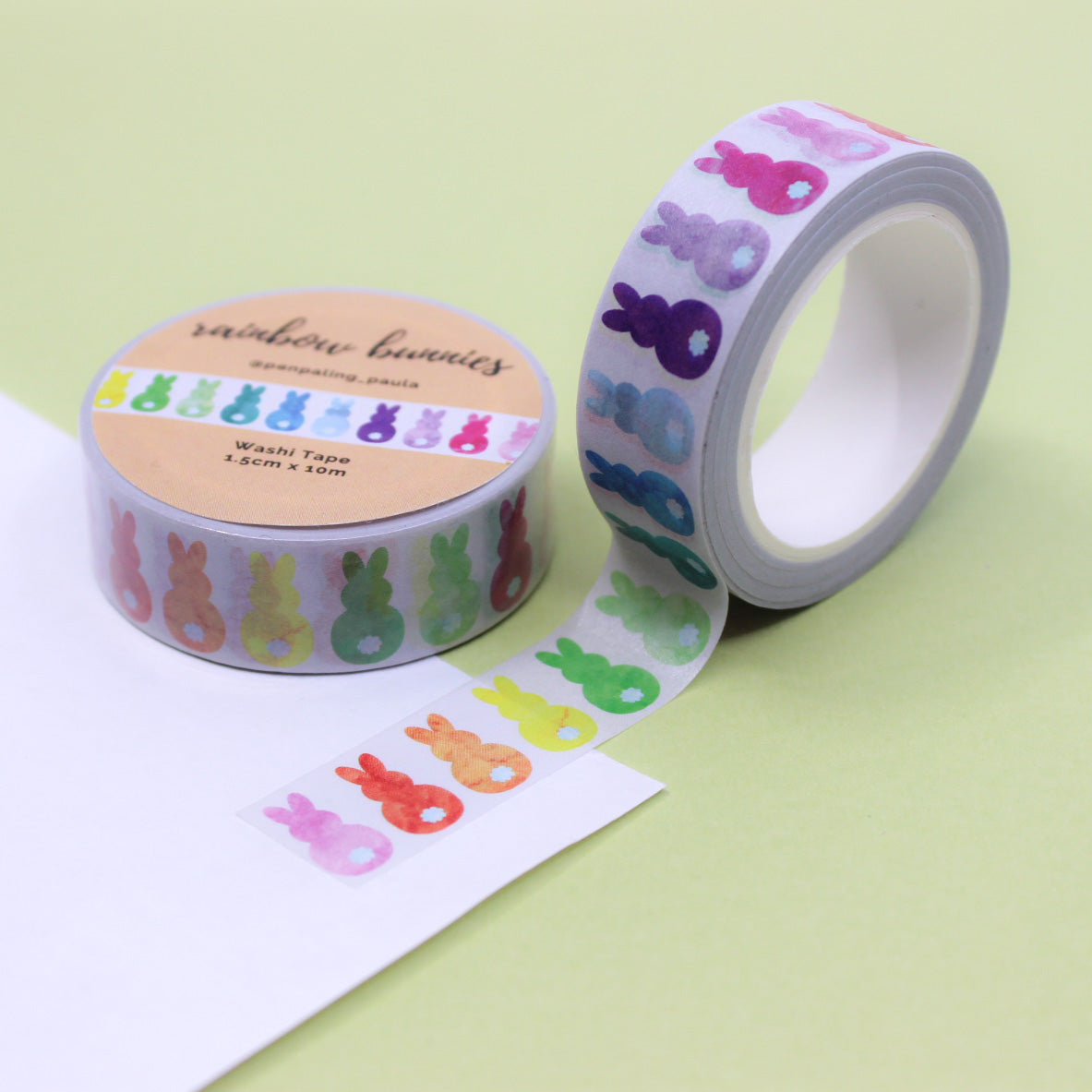 Easter Bunny Bottoms Washi Tape: Playful and charming tape featuring cute bunny bottoms, perfect for Easter crafts and decorations. This tape is designed by Penpaling paula and sold at BBB Supplies Craft Shop.