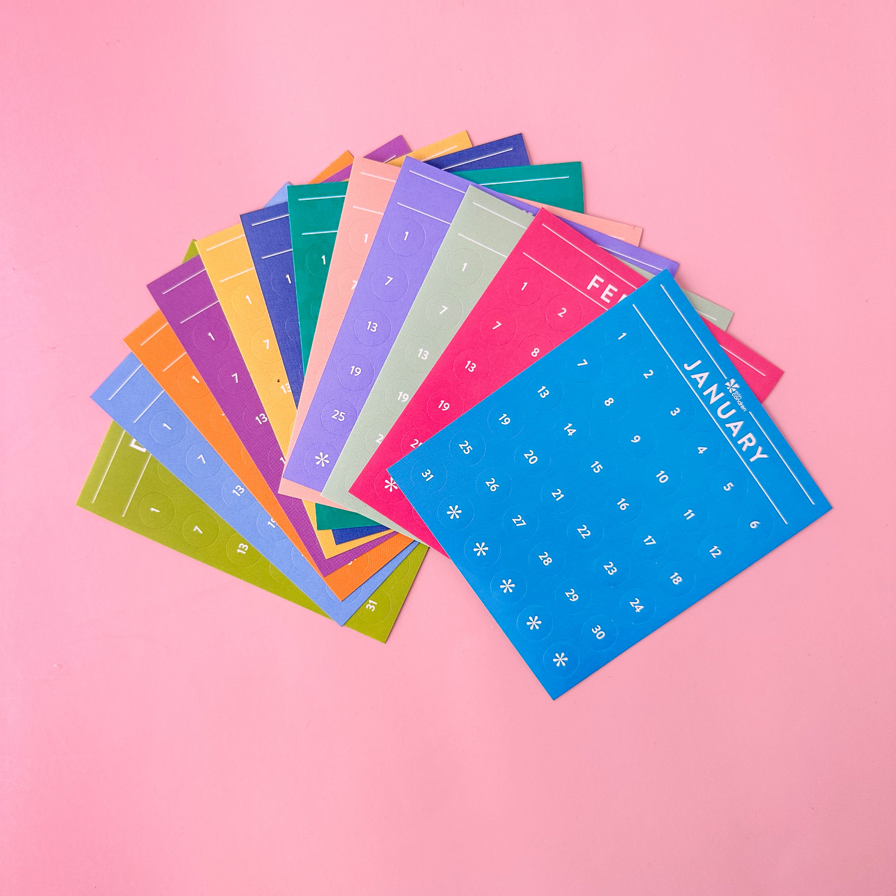 Keep track of your dates with our Date Dots Planner Sticker Pack. This pack includes a variety of circular stickers with date numbers, ideal for adding a functional and decorative element to your planner spreads. These stickers from Erin Condren are sold at BBB Supplies Craft Shop.