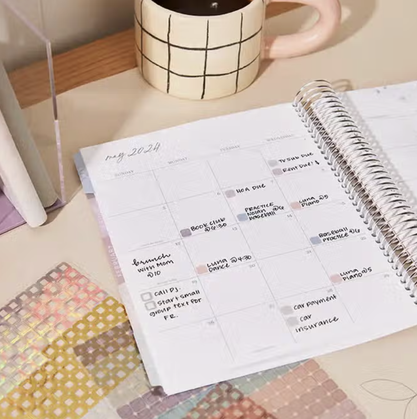 Stay organized and vibrant with our Colorful Square Planner Sticker Pack. This pack features an assortment of square-shaped stickers in a variety of bright colors, perfect for adding a pop of color and functionality to your planner. These Erin Condren Stickers are sold at BBB Supplies Craft Shop.