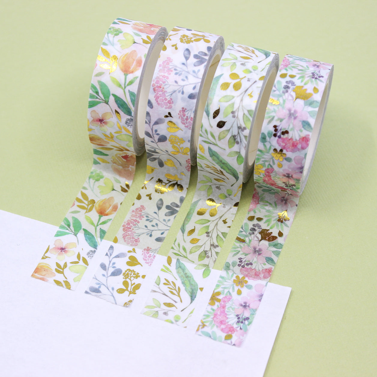 Infuse your creations with the beauty of a floral bouquet using our washi tape, adorned with a variety of flowers embellished with delicate gold foil accents, offering a charming and sophisticated touch. This tape is sold at BBB Supplies Craft Shop.