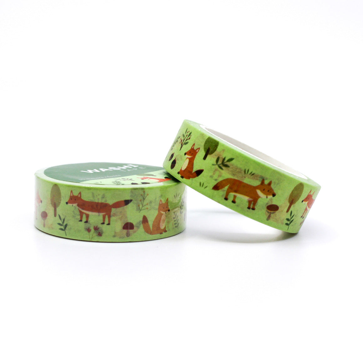 Whimsical Foxes Washi Tape showcases charming fox illustrations, perfect for adding a playful and nature-inspired touch to your crafts, scrapbooking, and more. This tape is from Girl of All Work and sold at BBB Supplies Craft Shop.