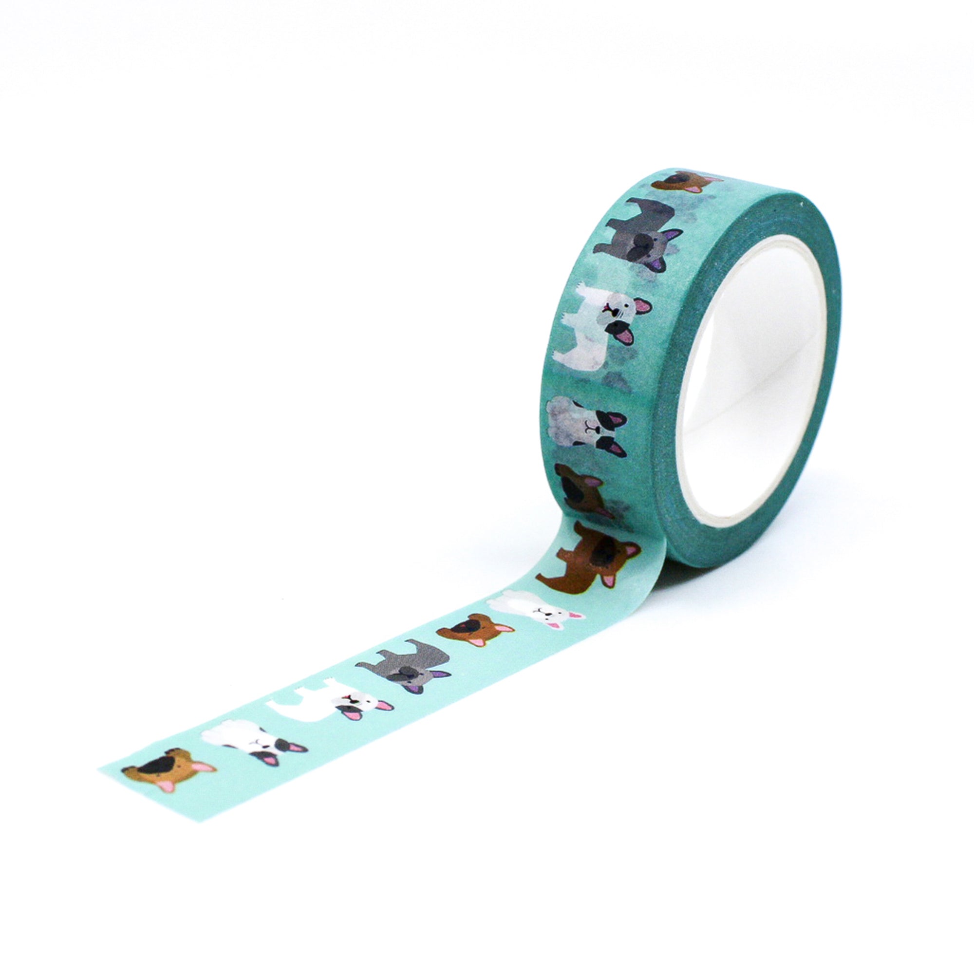 Embrace canine cuteness with our French Bulldog Washi Tape, featuring adorable French Bulldog illustrations. Ideal for adding a playful and dog-loving touch to your projects. This tape from Girl of All Work is sold at BBB Supplies Craft Shop.