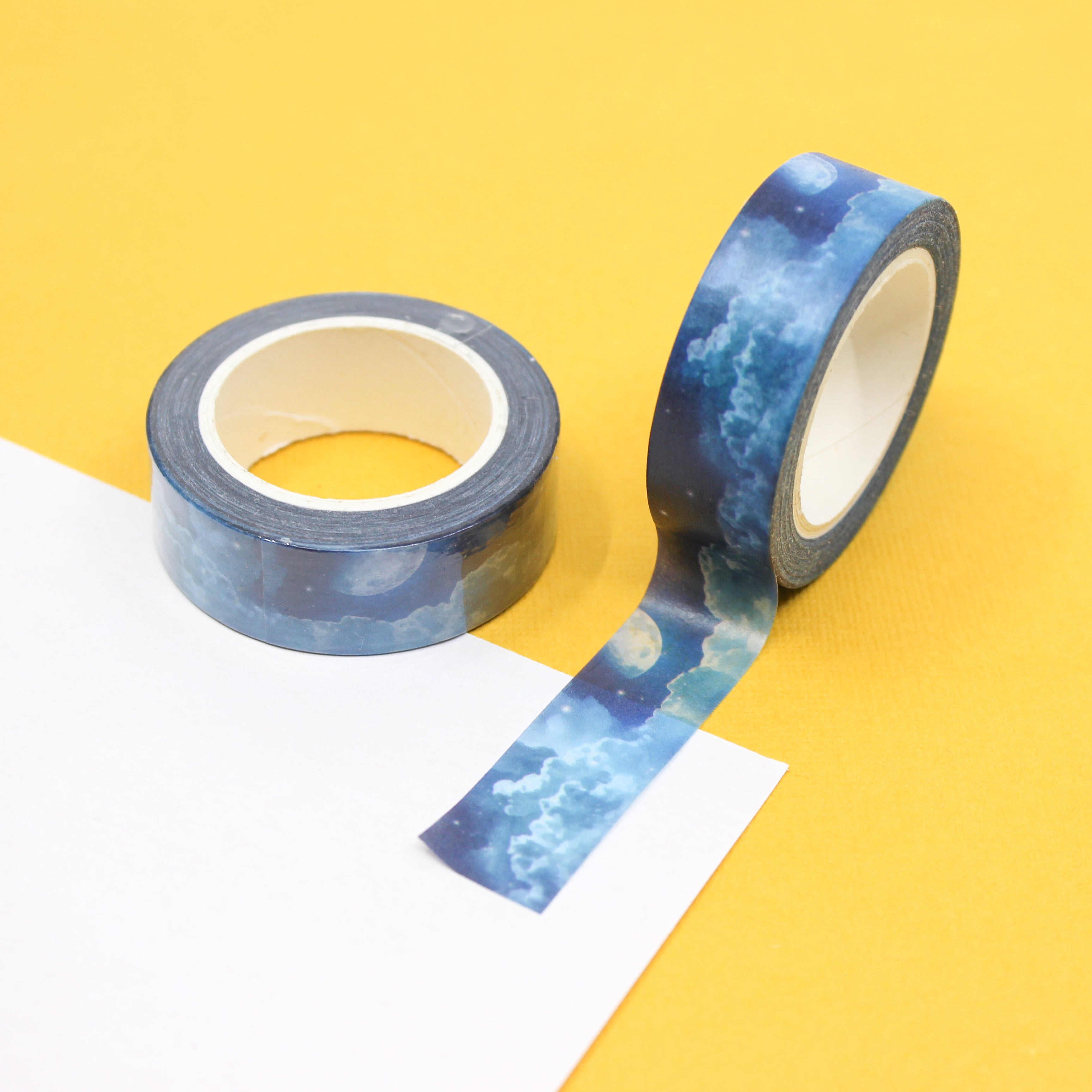 Capture the magic of the night sky with our Full Moon Night Sky Washi Tape, featuring a luminous full moon against a starry backdrop. Perfect for adding a touch of celestial wonder to your projects. This tape is sold at BBB Supplies Craft Shop.