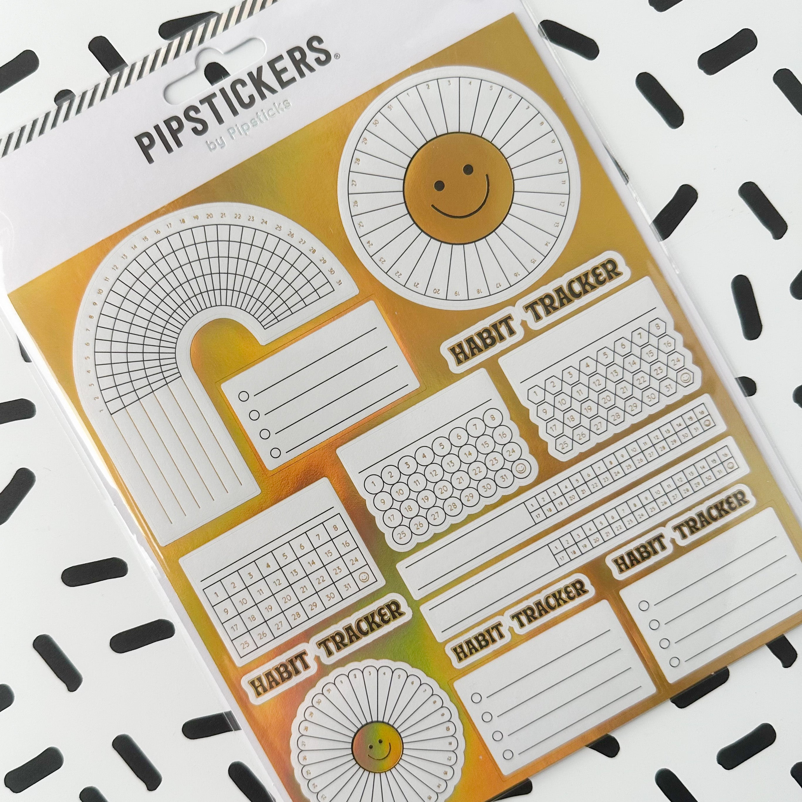 The Gold Foil Habit Tracker Sticker Set is perfect for adding a touch of elegance and organization to your planner or journal. Track all your habits and goals with ease using these stickers.