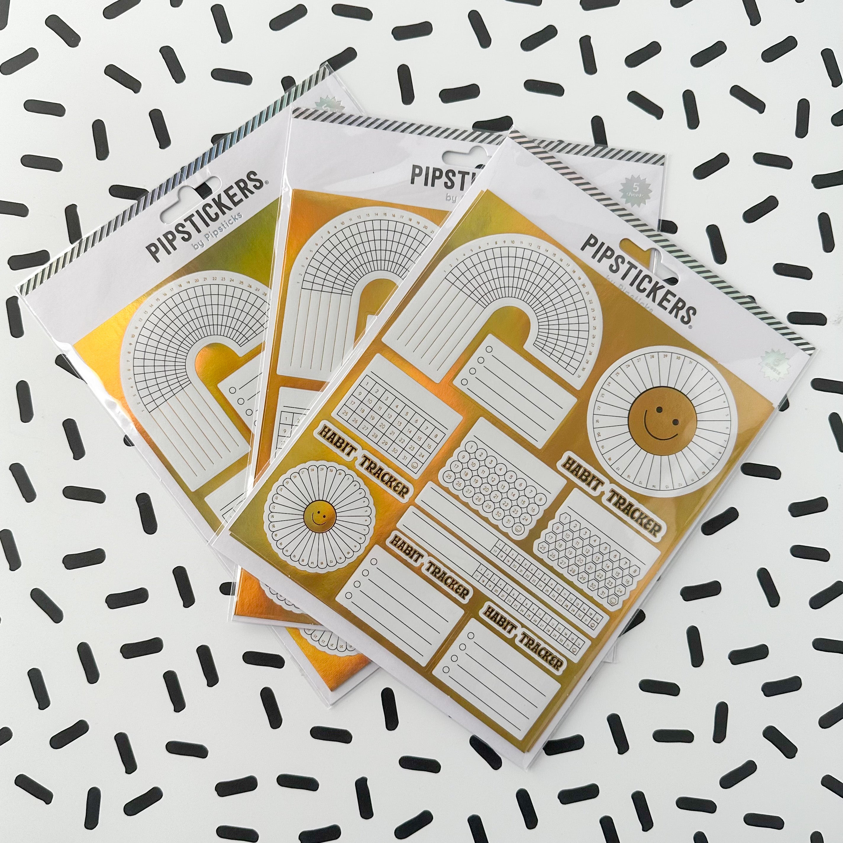 The Gold Foil Habit Tracker Sticker Set is perfect for adding a touch of elegance and organization to your planner or journal. Track all your habits and goals with ease using these stickers.