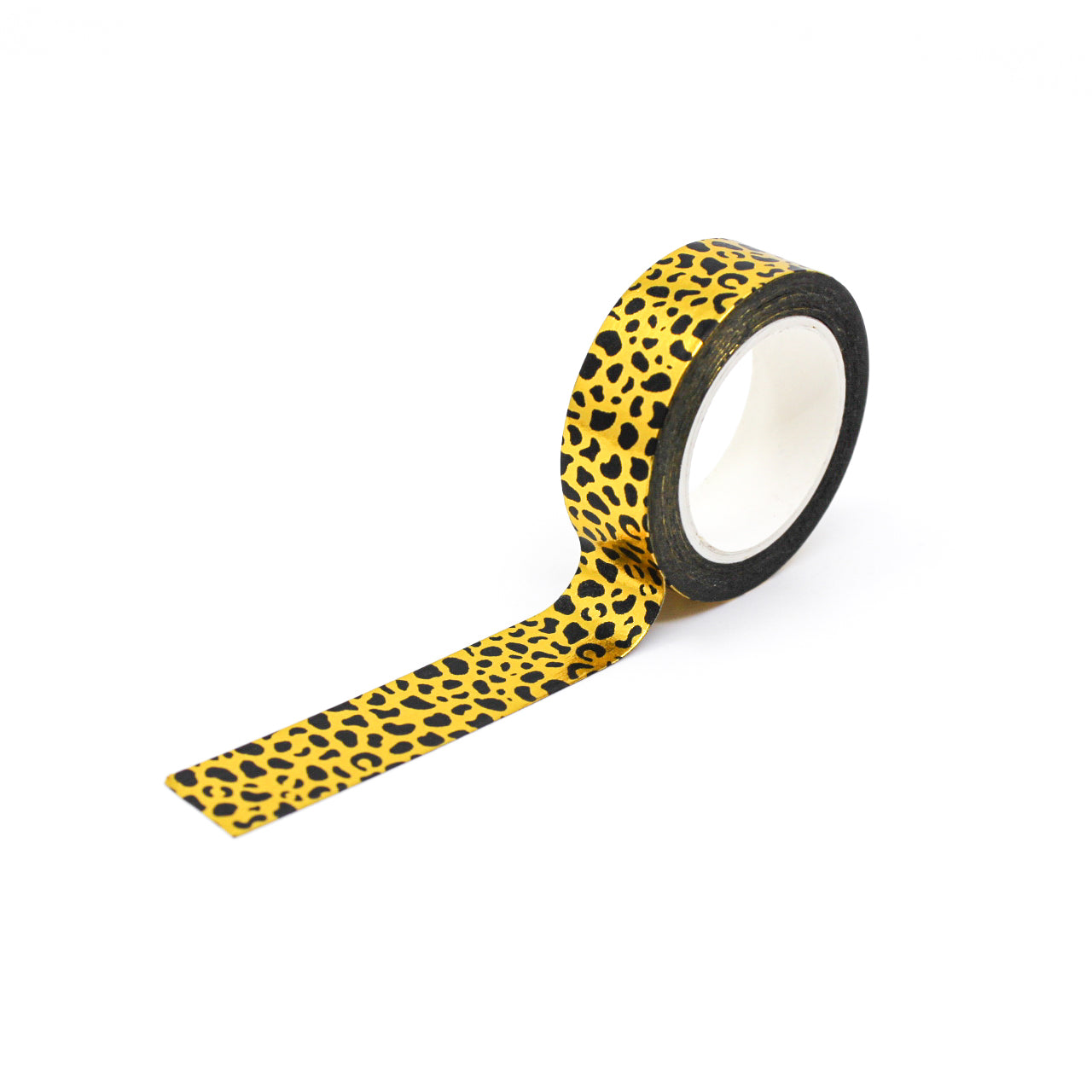 Add a touch of wild elegance to your crafts with our Gold Foil Leopard Animal Print Washi Tape, featuring a luxurious leopard print design in shimmering gold foil. Perfect for adding a stylish and exotic flair to your projects. This tape is sold at BBB Supplies Craft Shop.