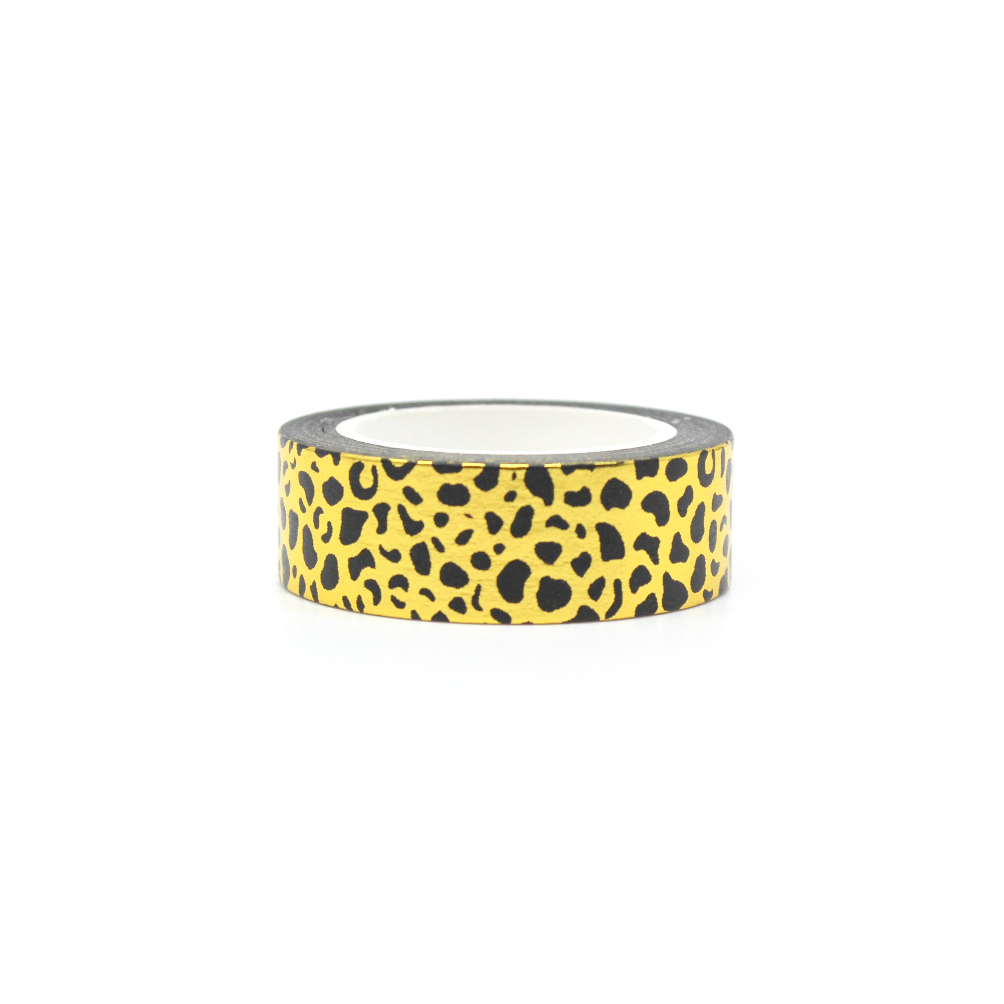 Add a touch of wild elegance to your crafts with our Gold Foil Leopard Animal Print Washi Tape, featuring a luxurious leopard print design in shimmering gold foil. Perfect for adding a stylish and exotic flair to your projects. This tape is sold at BBB Supplies Craft Shop.