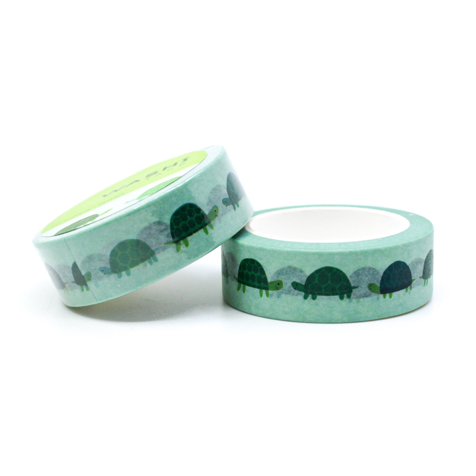 Dive into creativity with our Green Turtle Washi Tape, featuring delightful turtle illustrations in shades of green. Ideal for adding a charming and aquatic touch to your projects. This tape is sold at BBB Supplies Craft Shop.