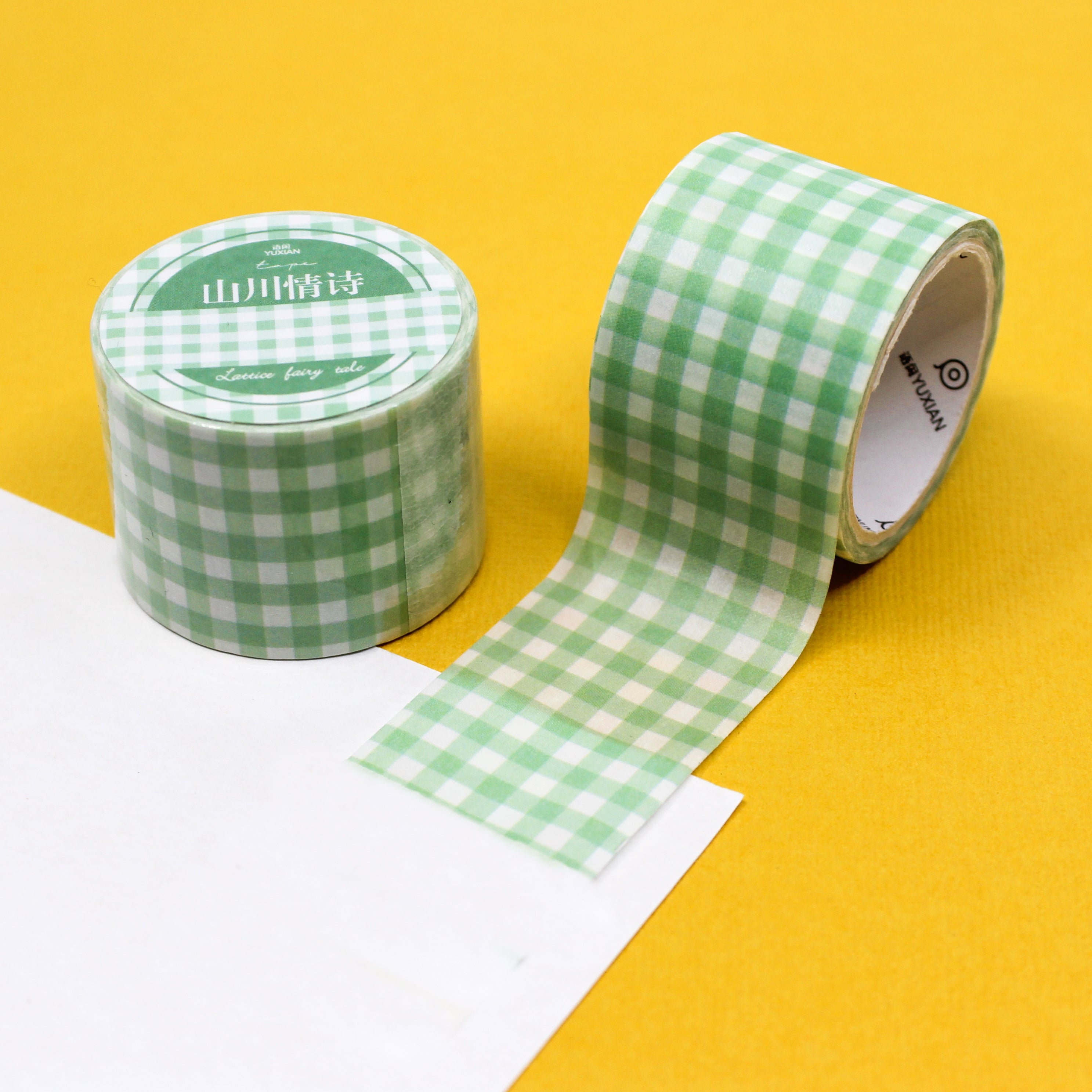 Add a touch of springtime charm to your crafts with our wide plaid washi tape in delightful spring colors, featuring a vibrant and playful plaid pattern perfect for seasonal projects. These tapes are sold at BBB Supplies Craft Shop.