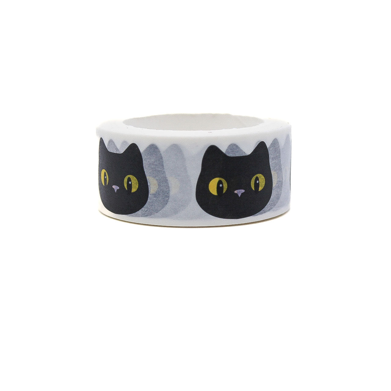 Cute Black Cat Washi Tape featuring playful black cat illustrations, perfect for planners, journaling, scrapbooking, and crafts. Ideal for cat lovers and creative projects.