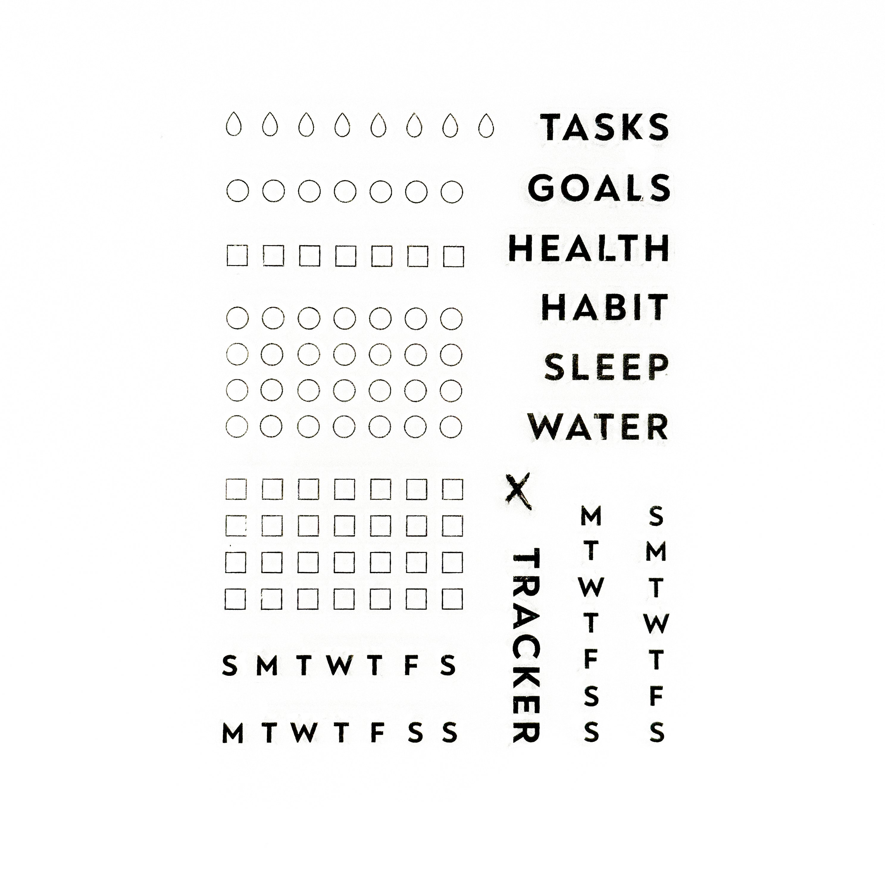 Track your habits with ease using our silicone stamp habit trackers, featuring a variety of customizable designs that can be easily stamped onto your planner or journal pages. This set includes some great checklist options These stamps are sold at BBB Supplies Craft Shop.