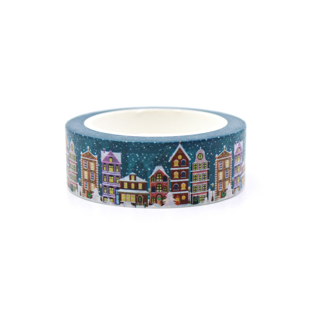 Add a whimsical touch to your holiday crafts with this delightful washi tape featuring a charming Santa's village design. Perfect for decorating cards, gift wrap, and more, this tape is sure to spread holiday cheer! This tape is sold at BBB Supplies Craft Shop.