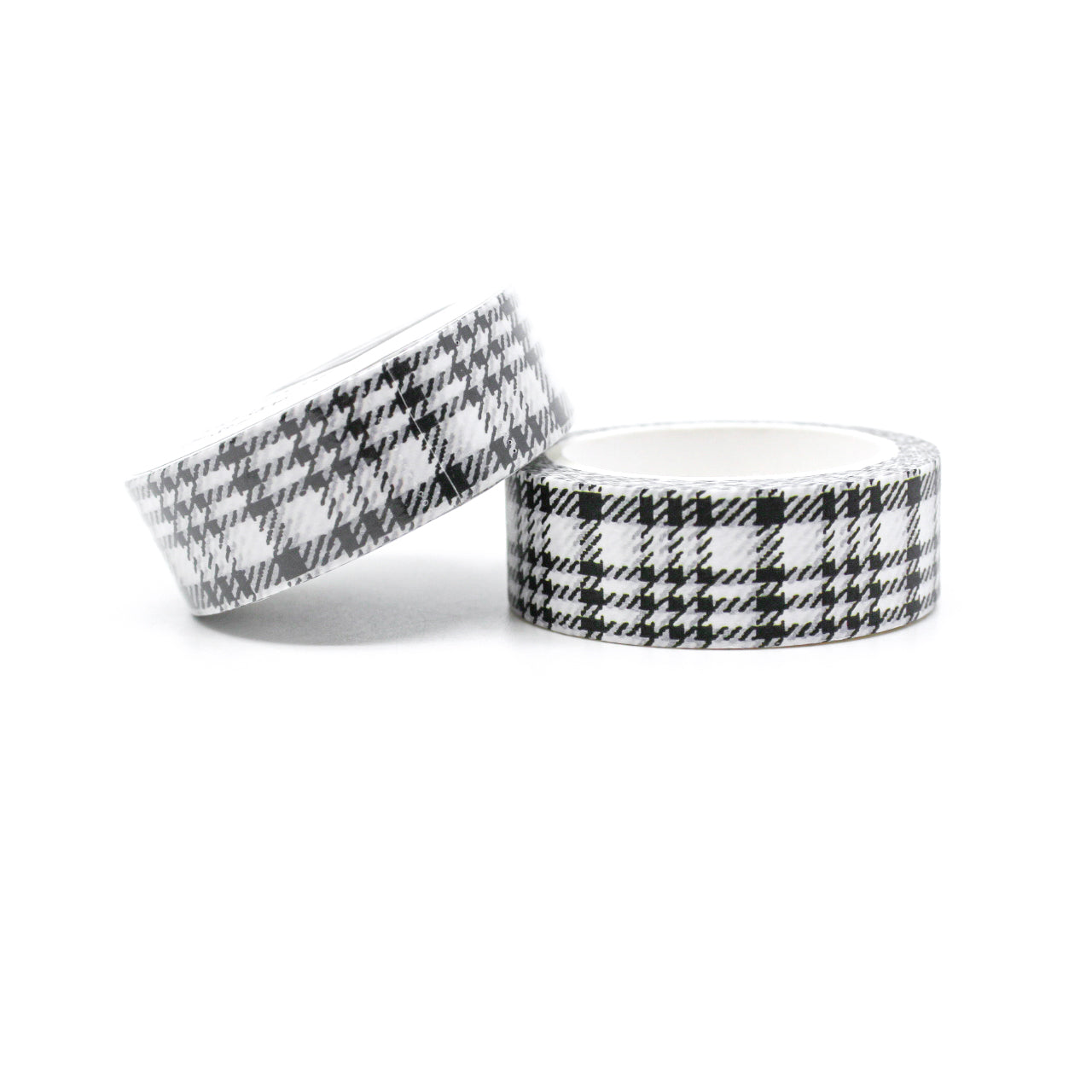 Capture attention and inspire creativity with our exquisite black and white houndstooth washi tape. The tape features a classic houndstooth pattern, adding a touch of elegance and sophistication to your craft projects. Use this premium-quality decorative tape to elevate your artistic creations and bring your ideas to life from BBB Supplies Craft Shop.