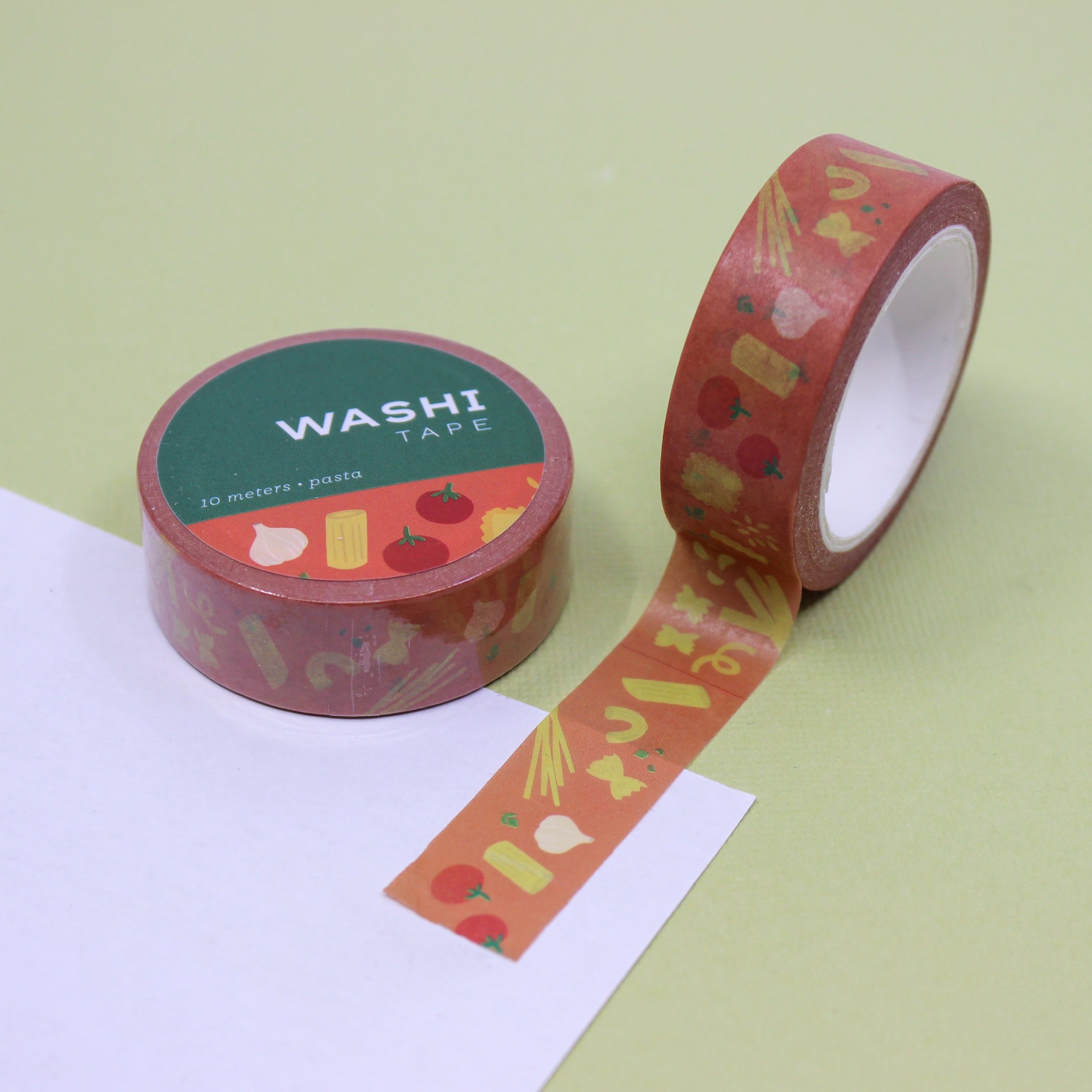 Elevate your crafts with our Pasta Washi Tape, adorned with delightful pasta illustrations. Ideal for adding a touch of culinary charm to your projects, perfect for food lovers and Italian cuisine enthusiasts. This tape is designed by Girl of All Work and sold at BBB Supplies Craft Shop.