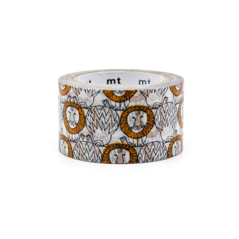Elevate your crafts with our captivating Lisa Larson X MT brand collaboration playful lion washi tape, showcasing an adorable lion illustration evoking a sense of playfulness and artistry. This tape is from MT Brand and is sold at BBB Supplies Craft Shop.