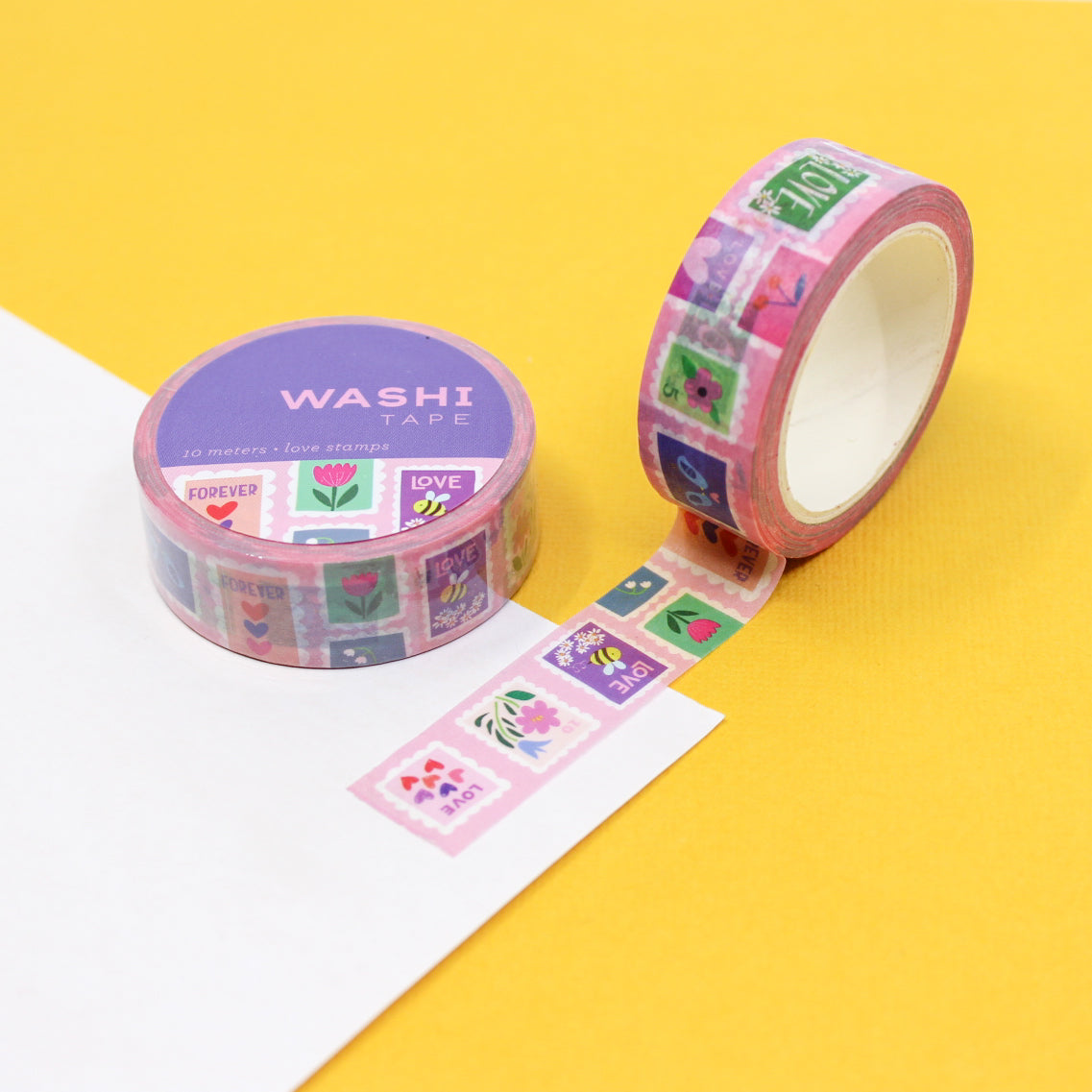 Celebrate love and romance with our Forever Love Stamp Washi Tape, featuring a charming stamp design with the words 'Forever Love.' Ideal for adding a heartfelt and romantic touch to your crafts. This tape from Girl of All Work is sold at BBB Supplies Craft Shop.