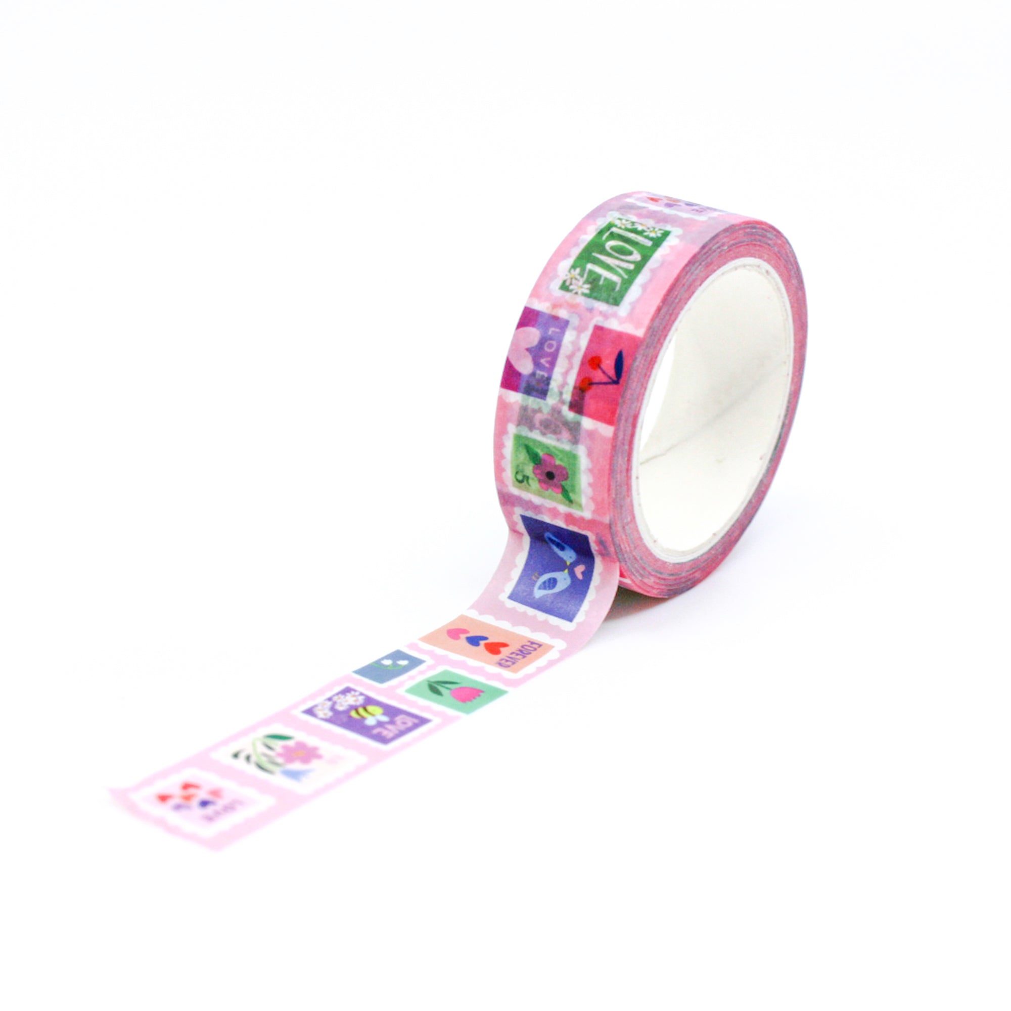 Celebrate love and romance with our Forever Love Stamp Washi Tape, featuring a charming stamp design with the words 'Forever Love.' Ideal for adding a heartfelt and romantic touch to your crafts. This tape from Girl of All Work is sold at BBB Supplies Craft Shop.