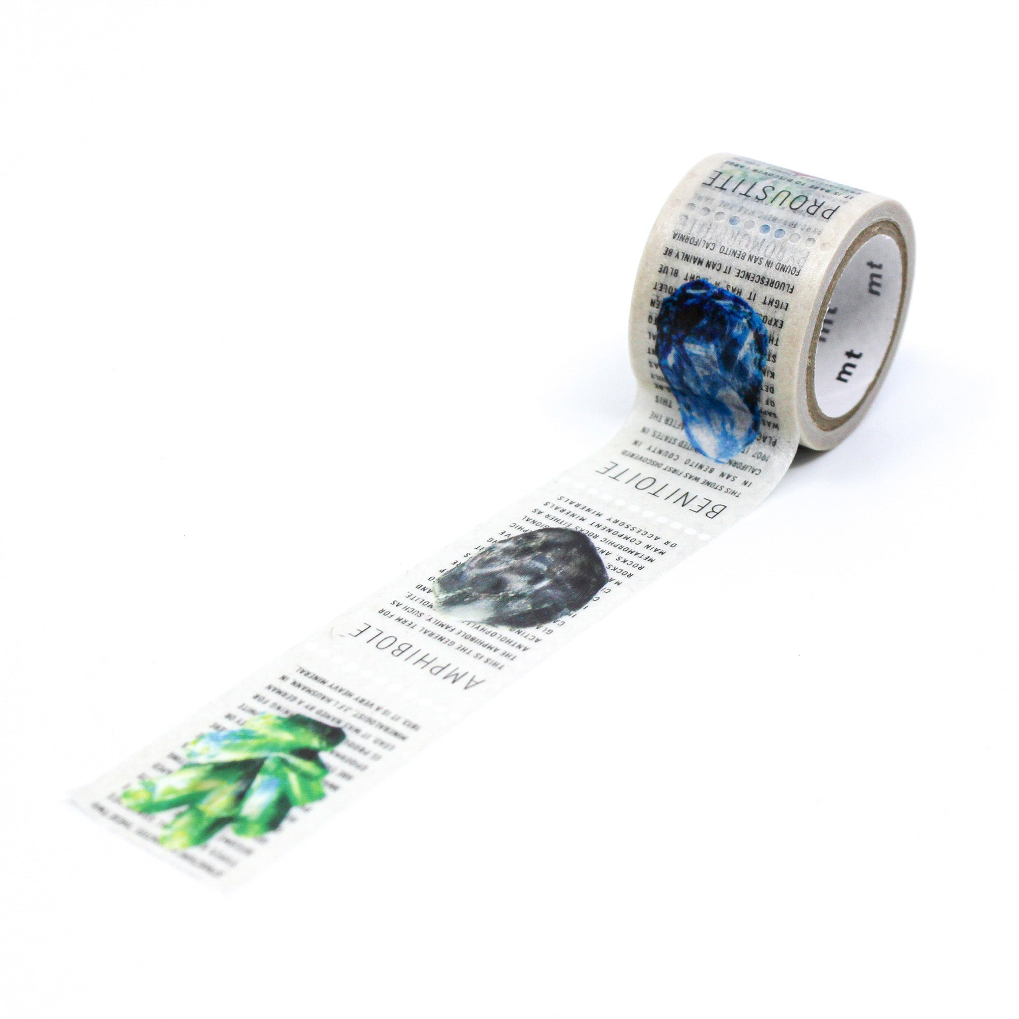 Elevate your projects with our captivating mineral ore stones washi tape, showcasing intricate mineral and gemstone illustrations, evoking the enchantment of natural minerals in your crafts. This mineral Stone washi tape is made by MT washi Brand and sold at BBB Supplies Craft Shop.