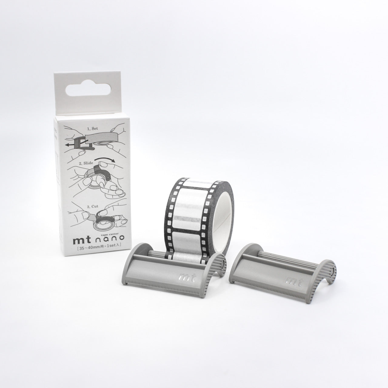 A washi tape cutting tool, also known as a washi tape dispenser or cutter, is a device designed to cleanly cut washi tape or other decorative tapes. These tools are typically designed to make it easier to tear washi tape without using scissors or your fingers. This MT nano Washi Tape is sold at BBB Supplies Craft Shop.