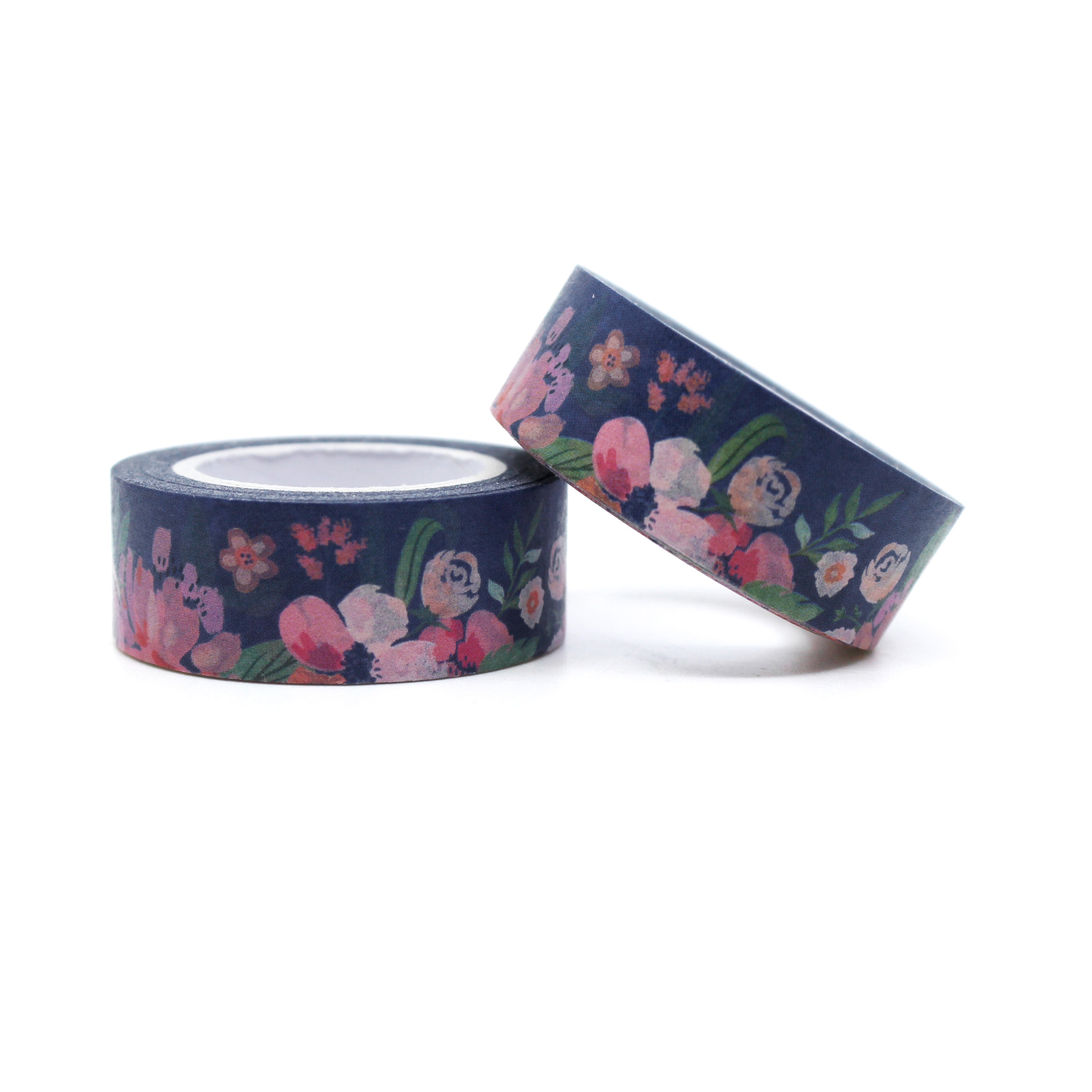 Elevate your crafts with our Navy Blue Floral Washi Tape, featuring a timeless floral pattern in a rich navy blue hue. Ideal for adding a touch of classic elegance to your projects. This tape is sold at BBB Supplies Craft Shop.