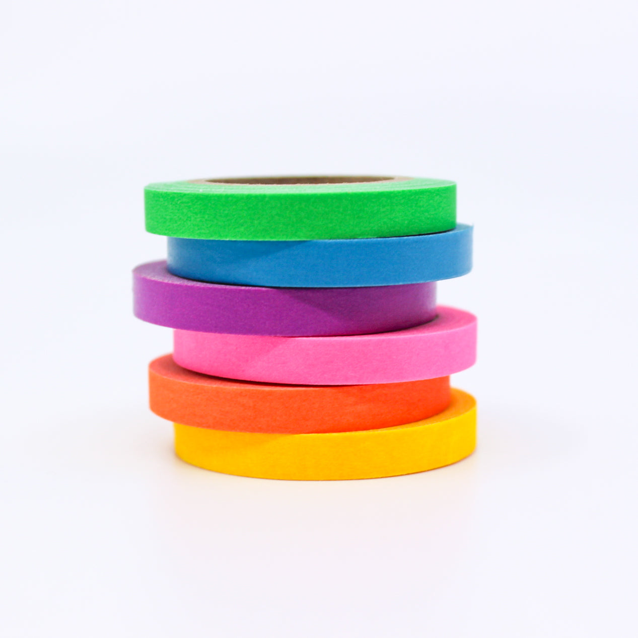 Brighten up your crafts with our Neon Color Narrow Solid Washi Tape Set. This set includes a selection of narrow washi tapes in vivid neon colors, perfect for adding a bold and electrifying touch to your projects. This tape is sold at BBB Supplies Craft Shop.