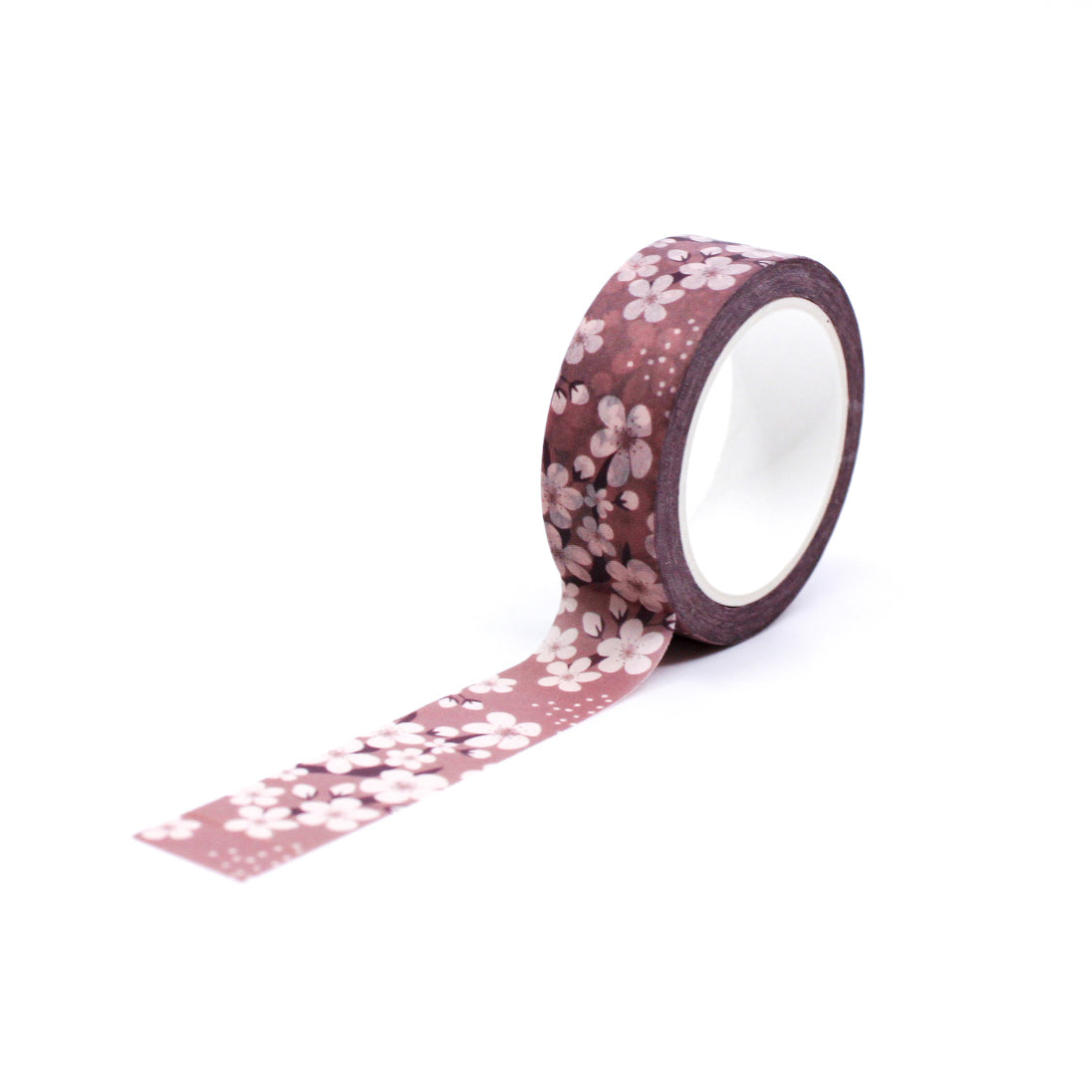 Pink Cherry Blossoms Washi Tape featuring delicate pink cherry blossom motifs, perfect for adding a touch of elegance and charm to your crafts and designs. This tape is from Maylay co. and sold at BBB Supplies Craft Shop.