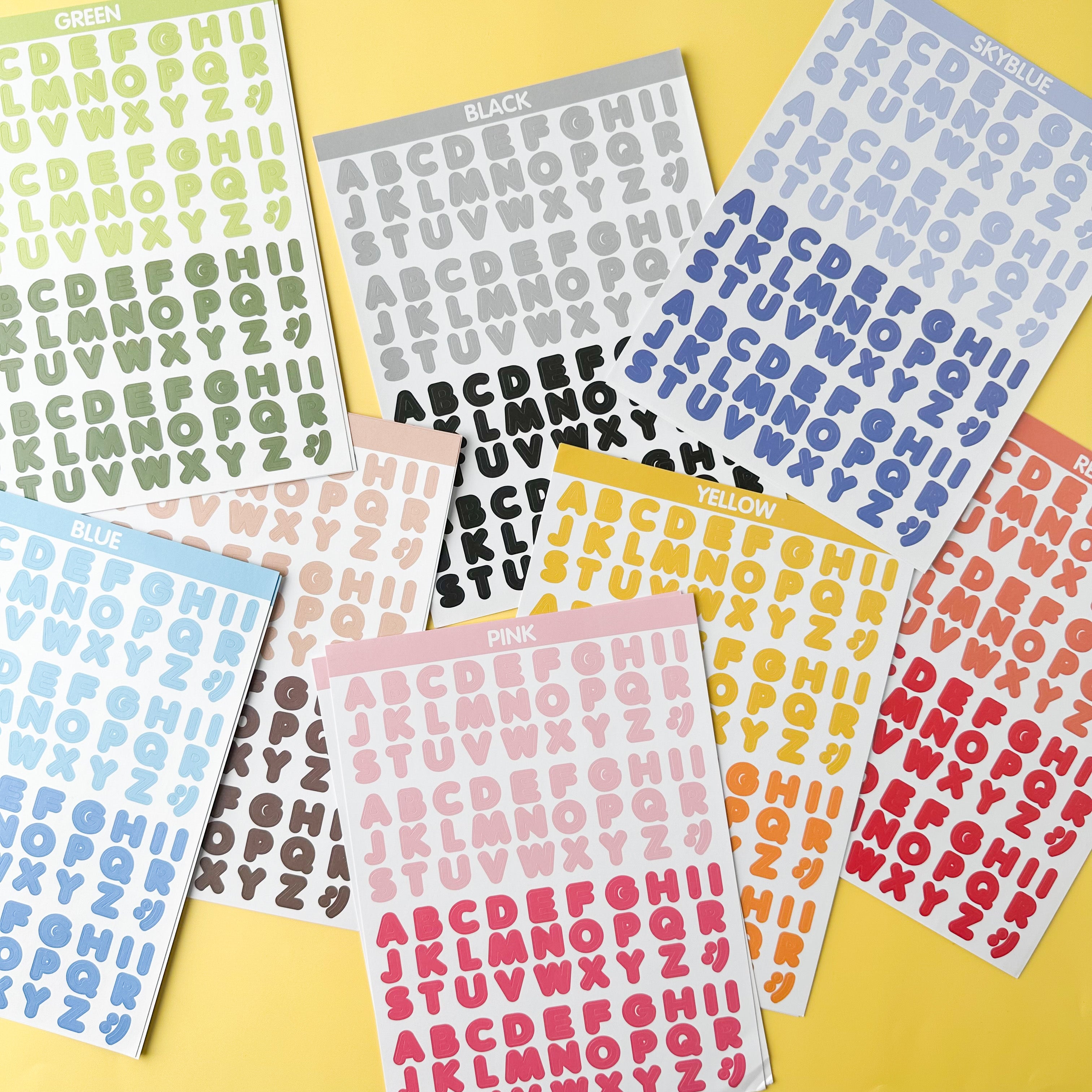 Enhance your crafts with our Colorful Alphabet Letters & Numbers Sticker Sheets, featuring a vibrant assortment of letters and numbers. Ideal for adding a personalized and playful touch to your projects. These stickers are sold at BBB Supplies Craft Shop.